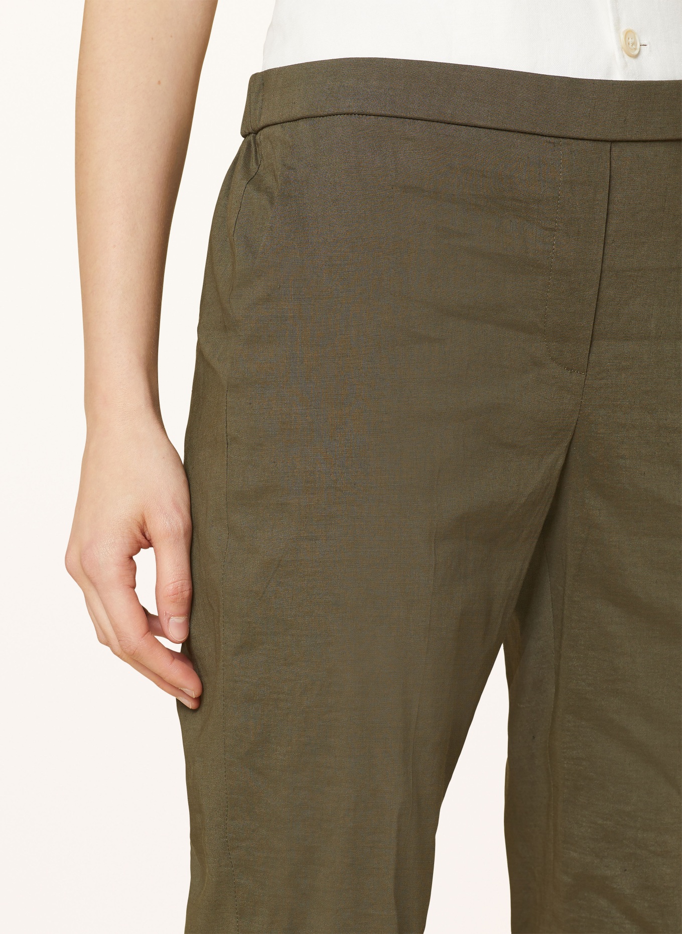 Theory 7/8 pants with linen, Color: f5j dark olive (Image 5)