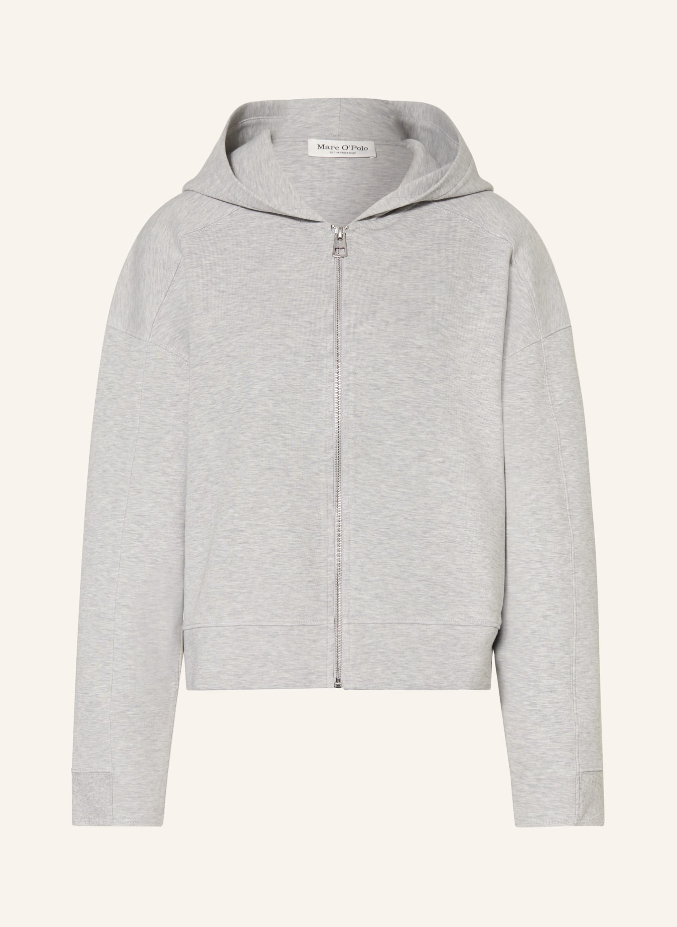 Marc O Polo Cropped sweat jacket in light gray
