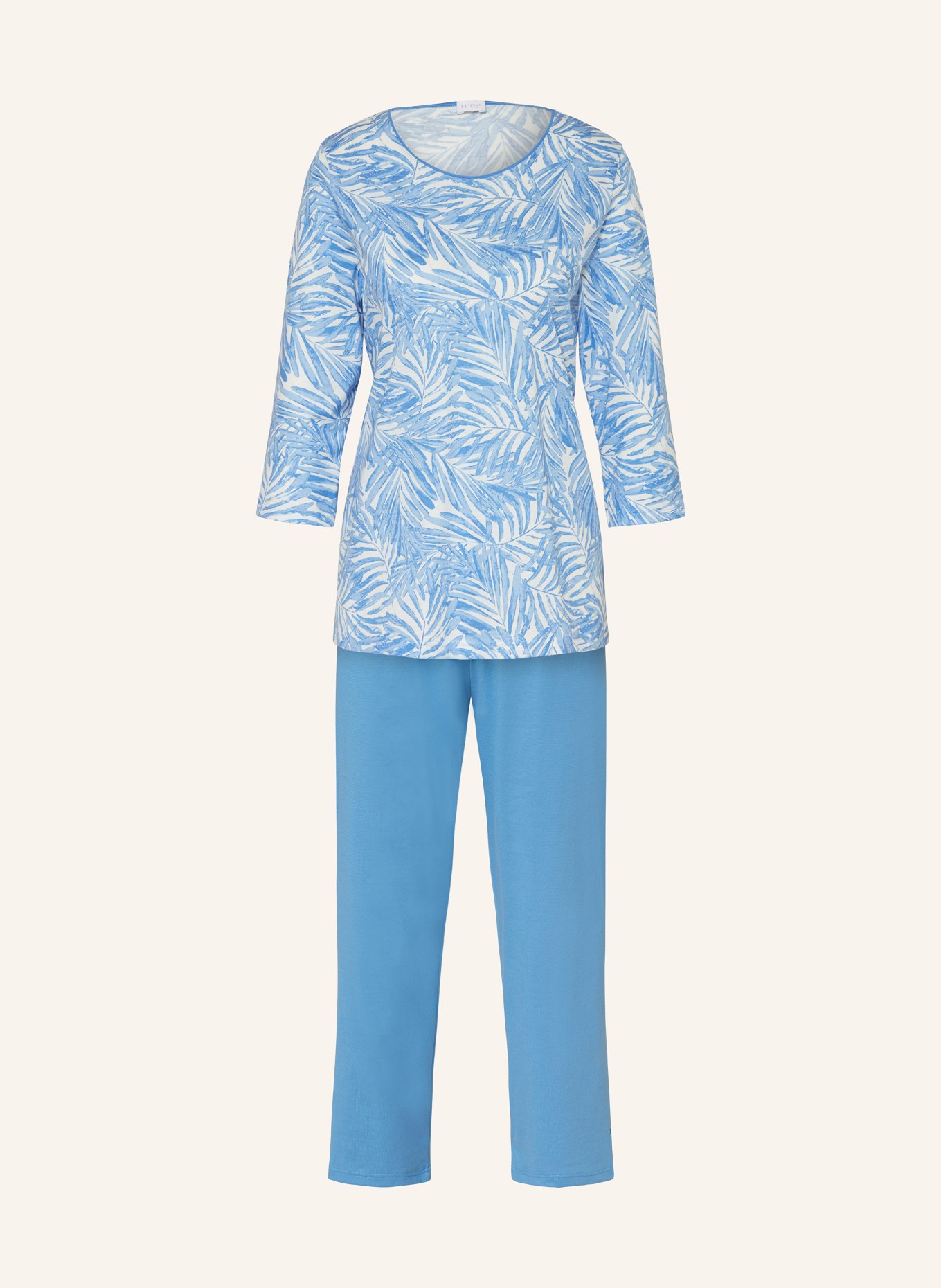 mey 7/8 pajamas series IVANI, Color: LIGHT BLUE/ WHITE (Image 1)