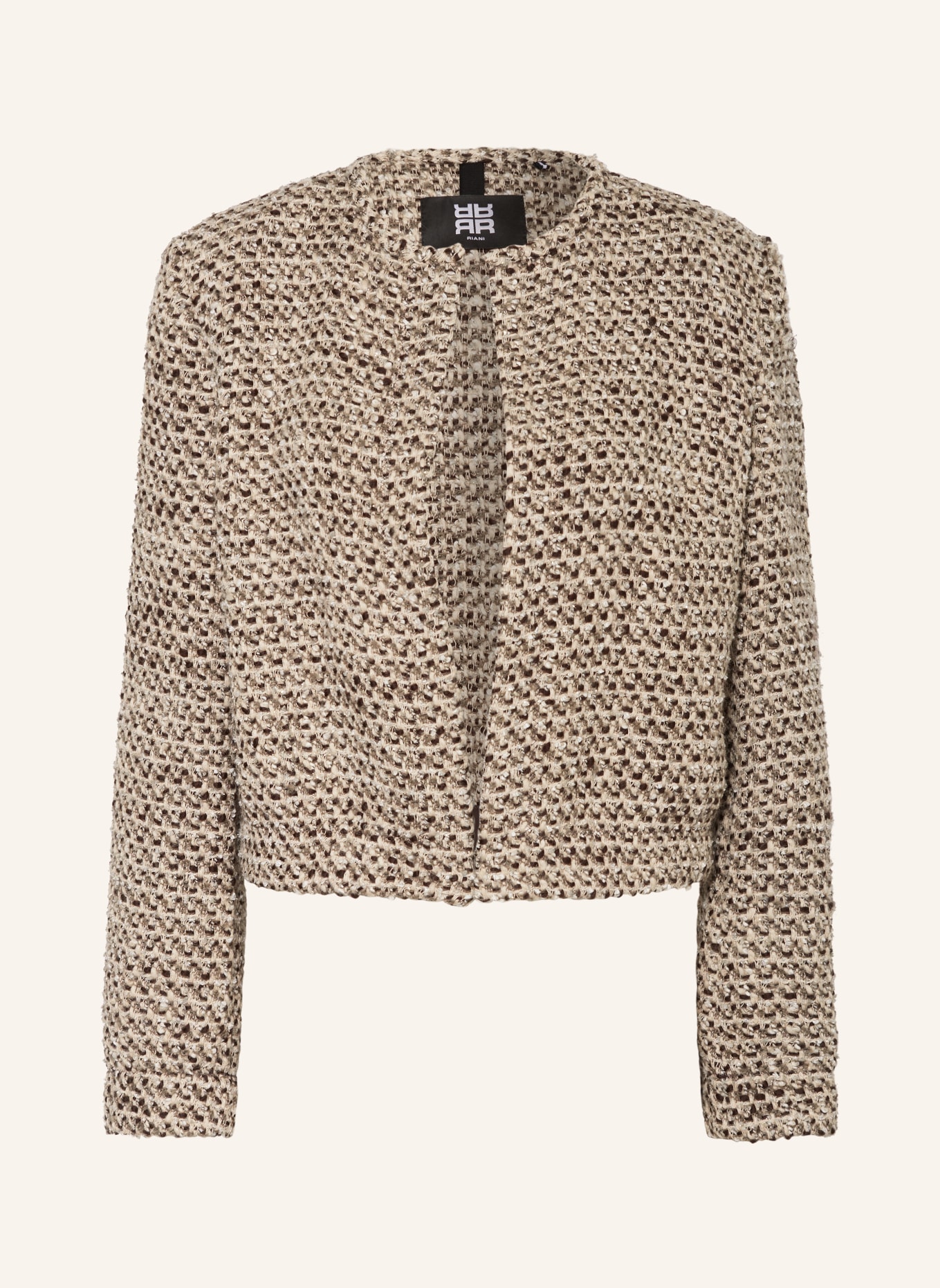 RIANI Bouclé jacket with glitter thread: BROWN / LIGHT BROWN / TAUPE