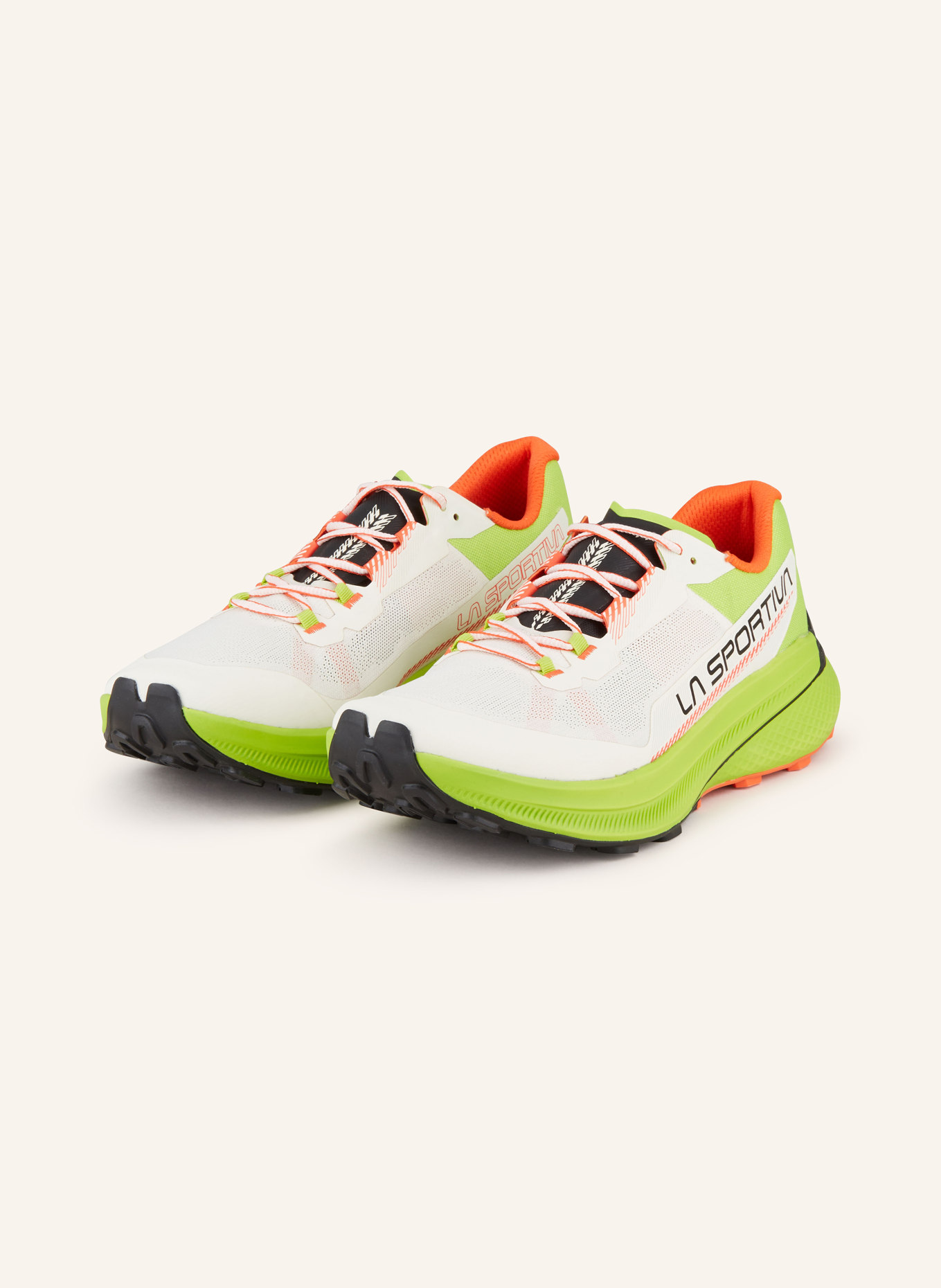 LA SPORTIVA Trailrunning-Schuhe PRODIGIO, Farbe: WEISS/ HELLGRÜN/ ORANGE (Bild 1)