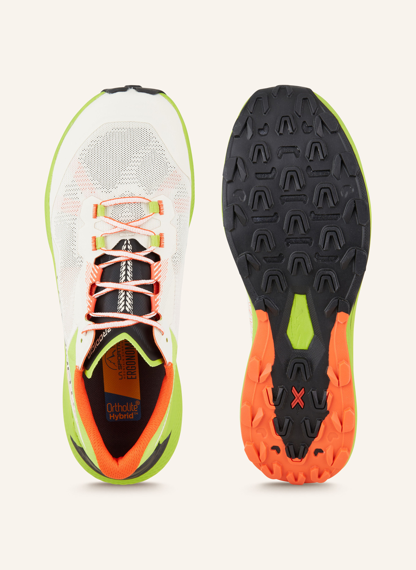 LA SPORTIVA Trailrunning-Schuhe PRODIGIO, Farbe: WEISS/ HELLGRÜN/ ORANGE (Bild 5)