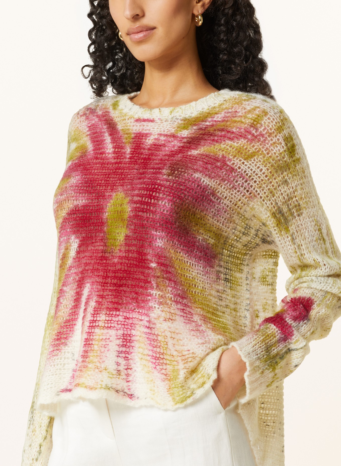 AVANT TOI Sweater with cashmere, Color: GREEN/ FUCHSIA (Image 4)