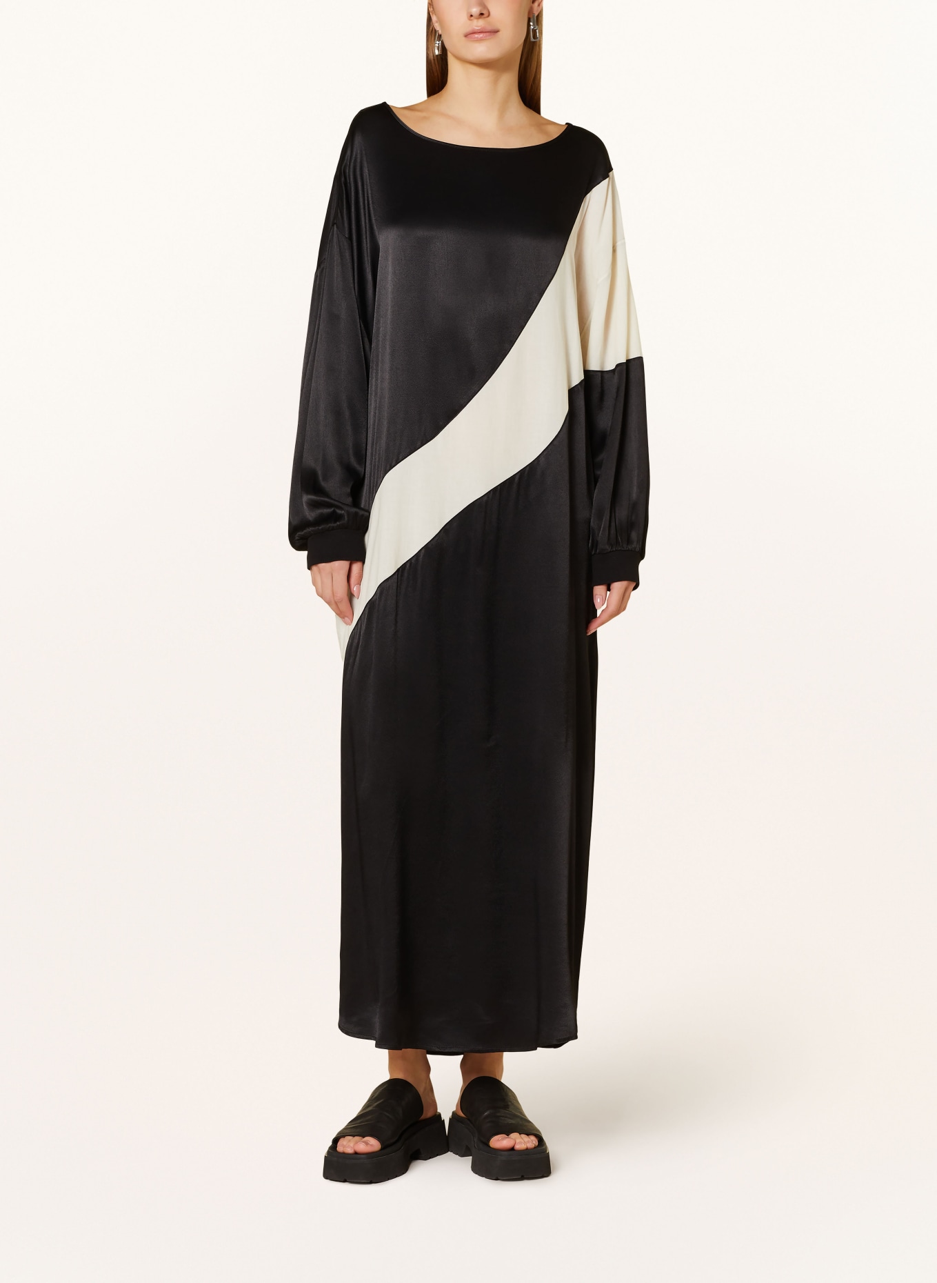 10DAYS Dress: BLACK / ECRU