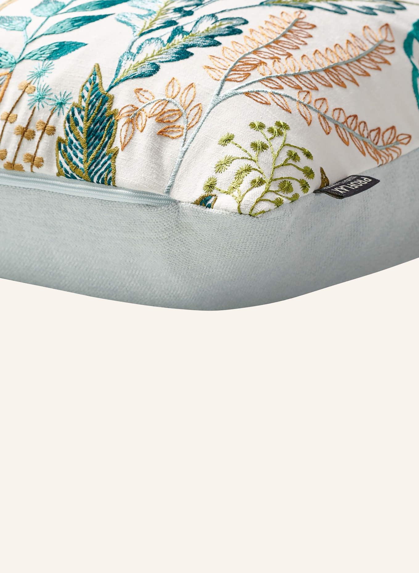 PROFLAX Dekoracyjna poszewka na poduszkę, Kolor: BIAŁY/ PETROL (Obrazek 3)