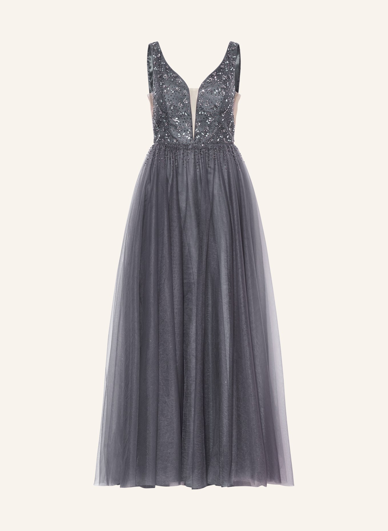 VM Vera Mont Abendkleid mit Schmucksteinen: DUNKELGRAU