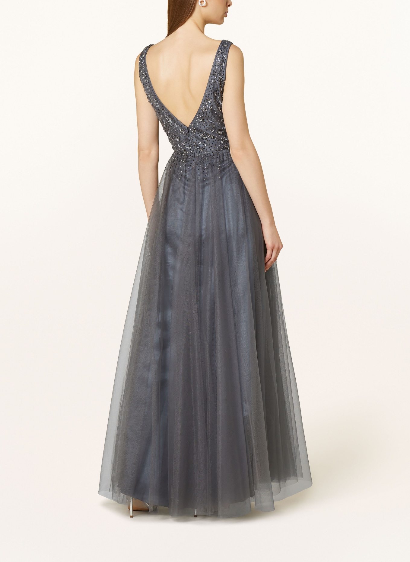 VM Vera Mont Abendkleid mit Schmucksteinen: DUNKELGRAU