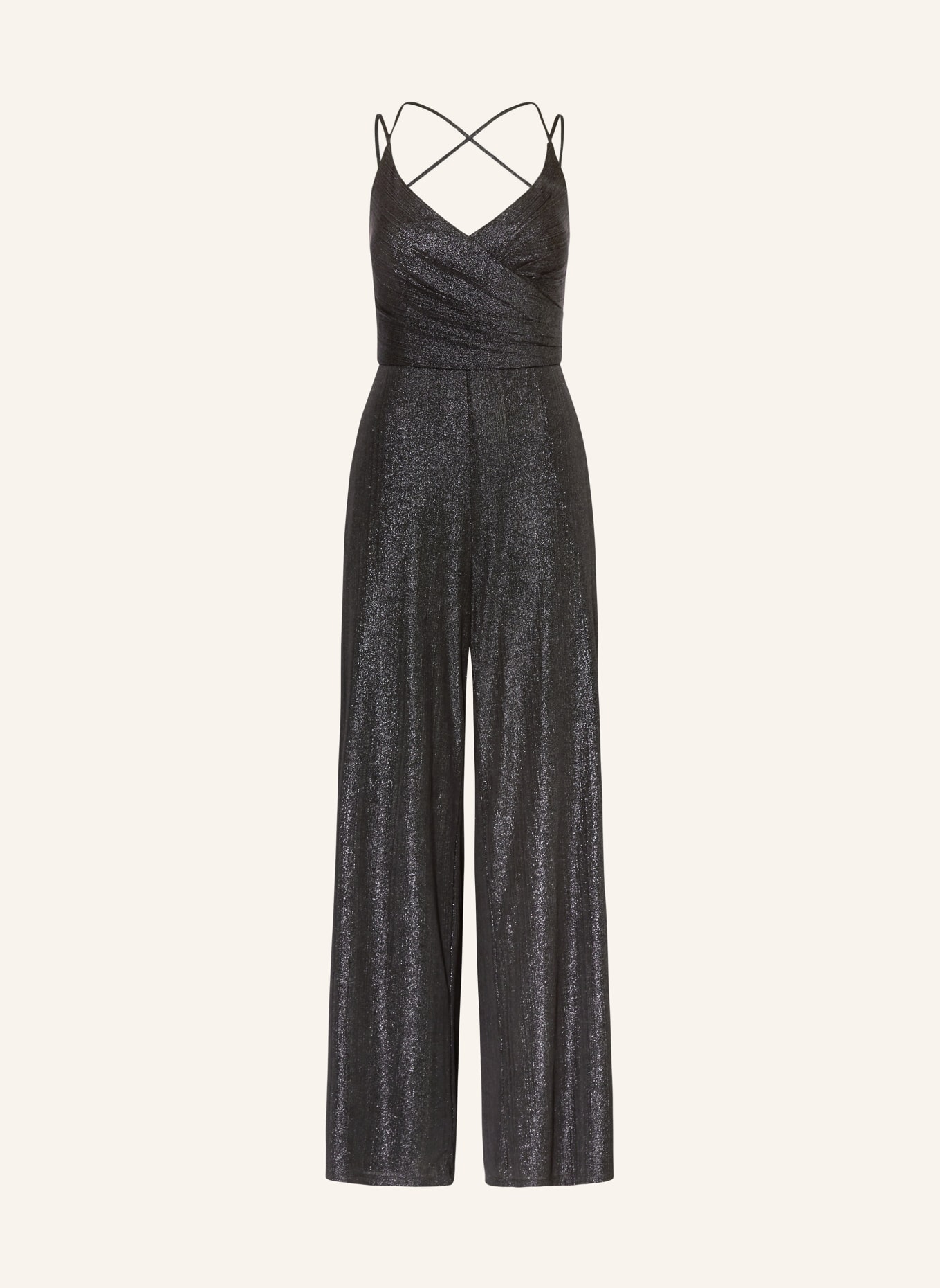 VM Vera Mont Jumpsuit mit Glitzergarn in schwarz