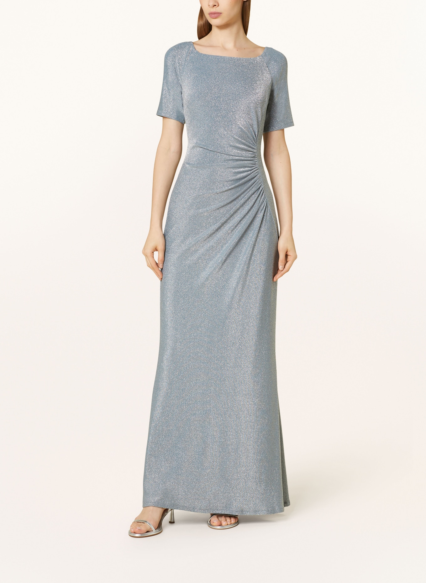 Vera Mont Evening dress with glitter thread: TEAL / SILVER