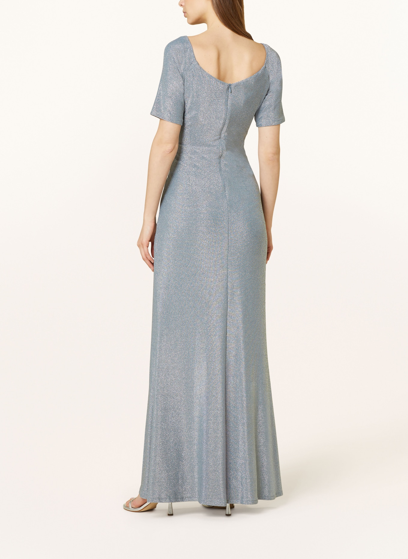Vera Mont Evening dress with glitter thread: TEAL / SILVER