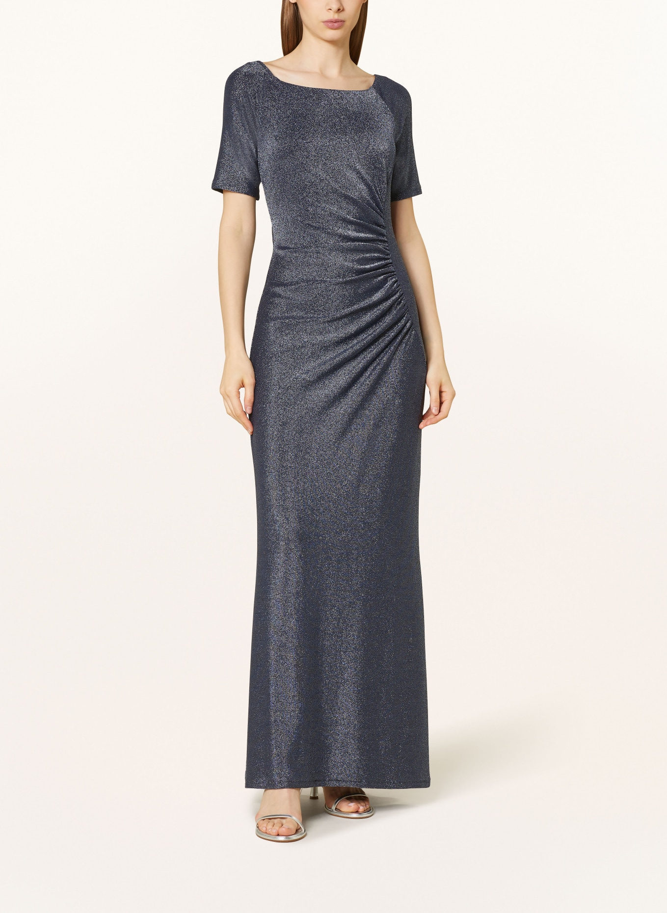 Vera Mont Večerní šaty s třpytivou přízí: TMAVĚ MODRÁ / STŘÍBRNÁ