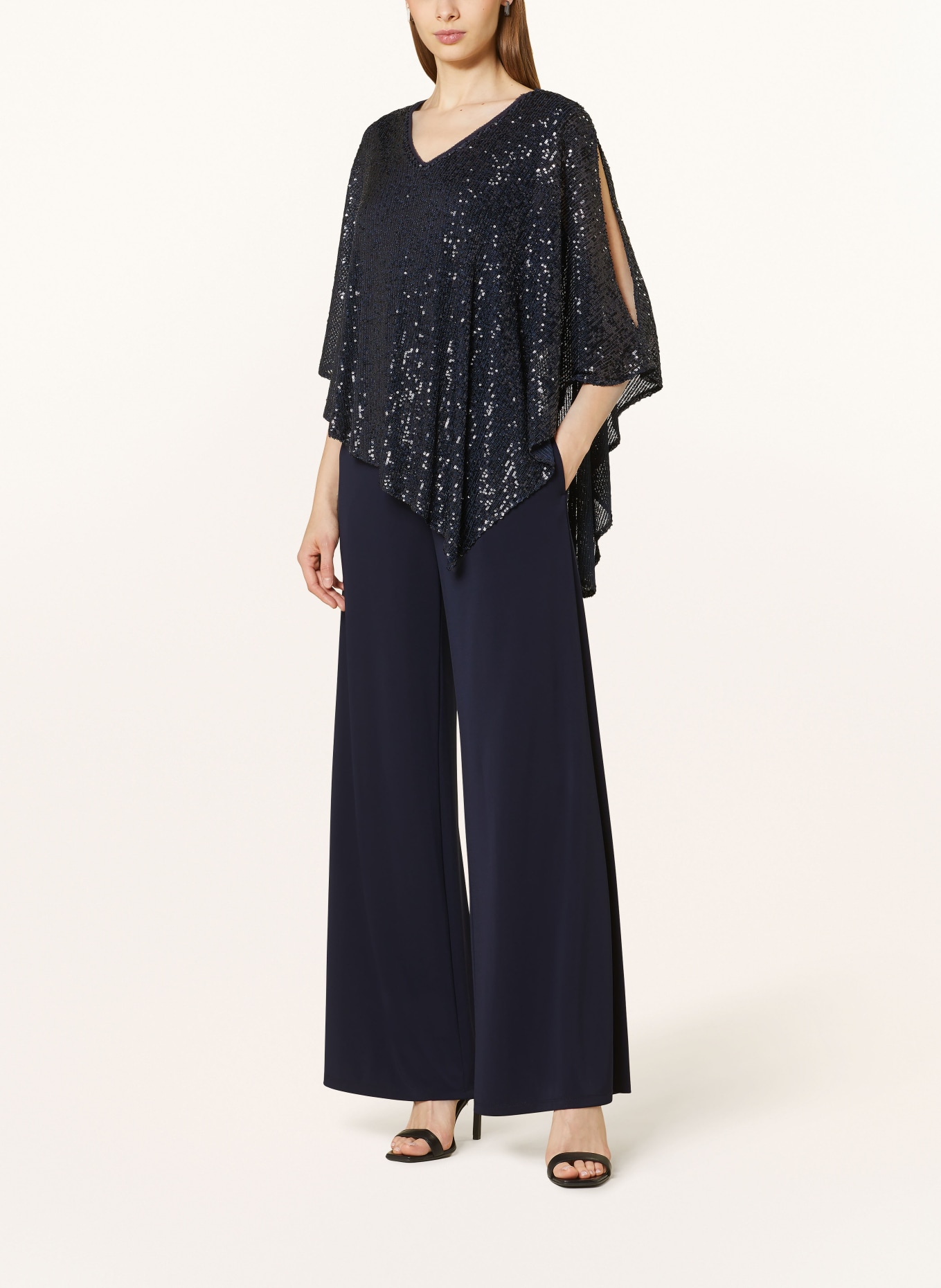 Vera Mont Wide leg trousers made of jersey: DARK BLUE