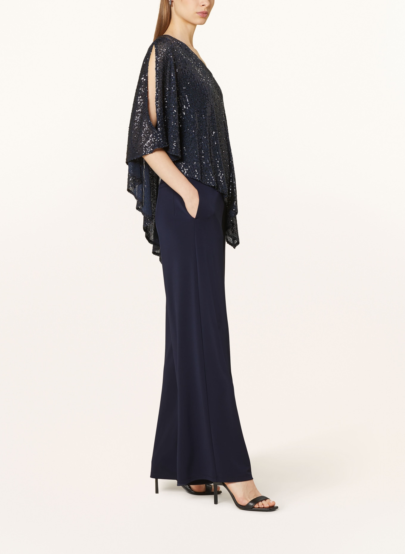 Vera Mont Wide leg trousers made of jersey: DARK BLUE