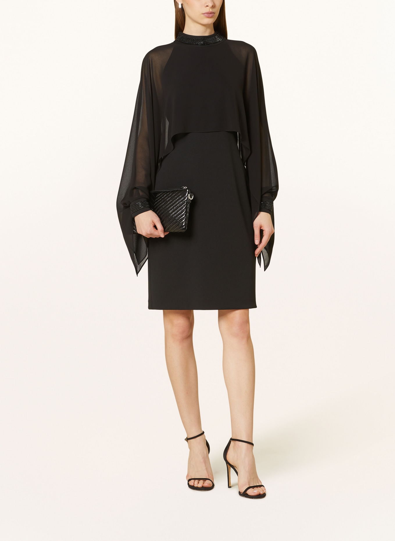 Vera Mont Cocktailkleid mit Schmuckperlen: SCHWARZ