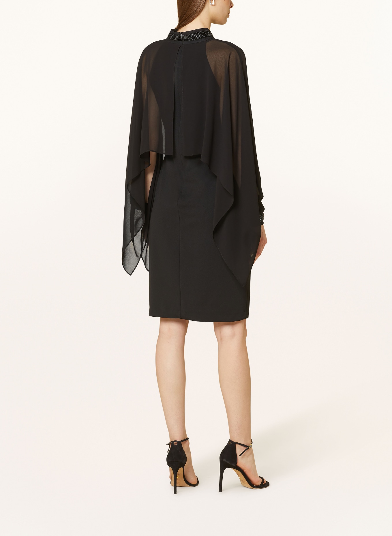 Vera Mont Cocktailkleid mit Schmuckperlen: SCHWARZ