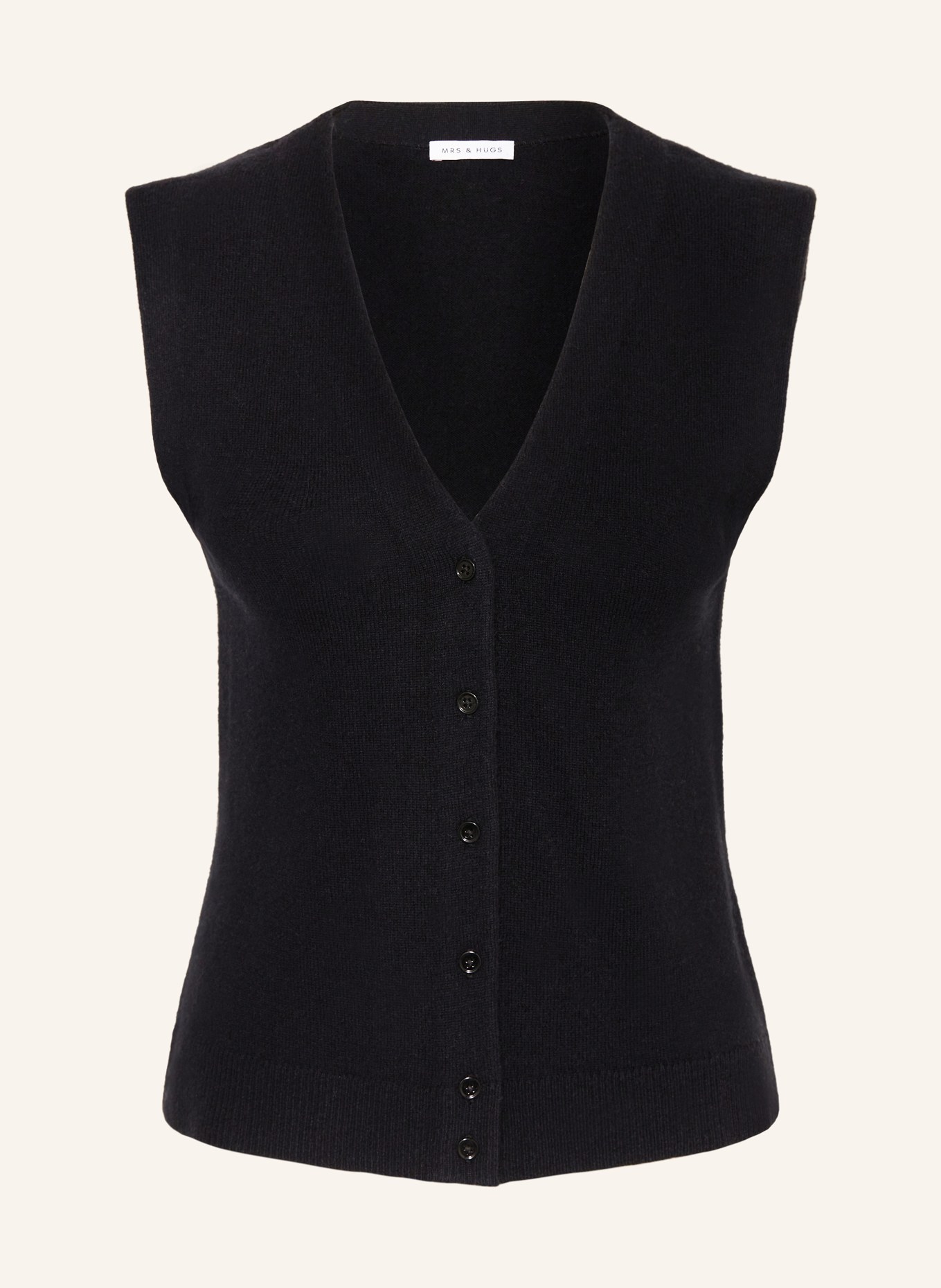 MRS & HUGS Knit vest with cashmere, Color: BLACK (Image 1)