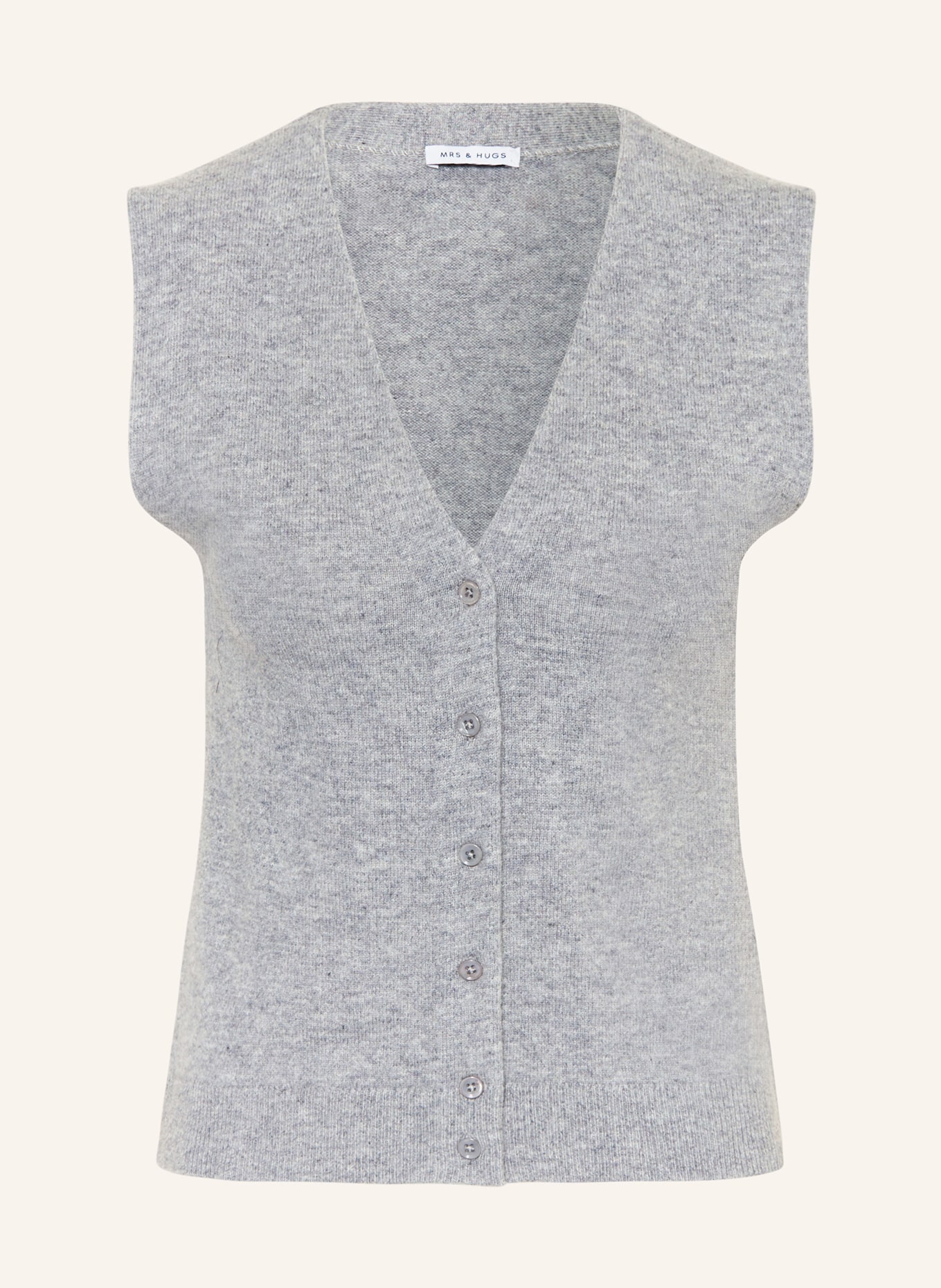 MRS & HUGS Knit vest with cashmere, Color: 7170 light grey (Image 1)