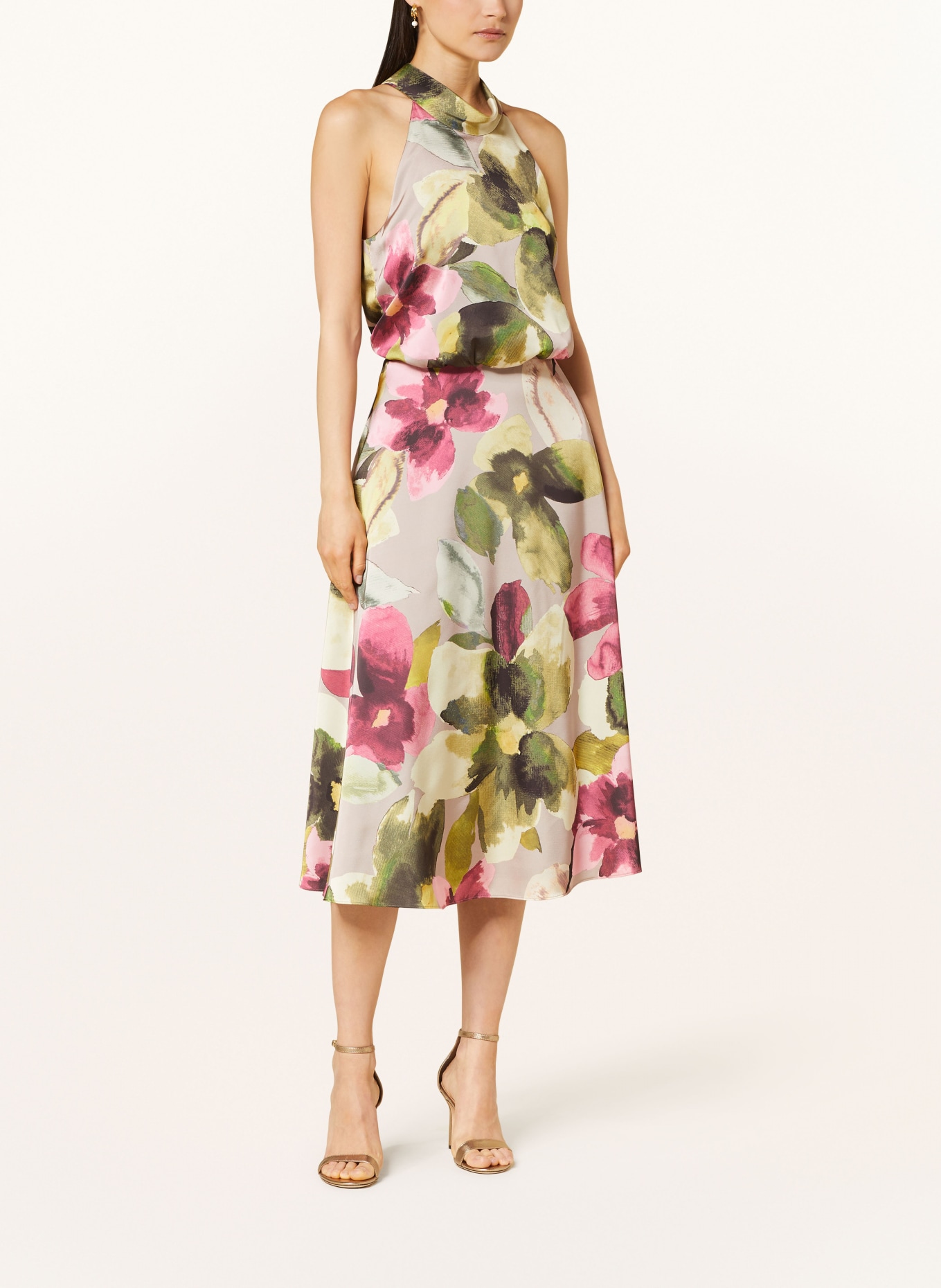 V by Vera Mont Dress: LIGHT GREEN / PINK / TAUPE