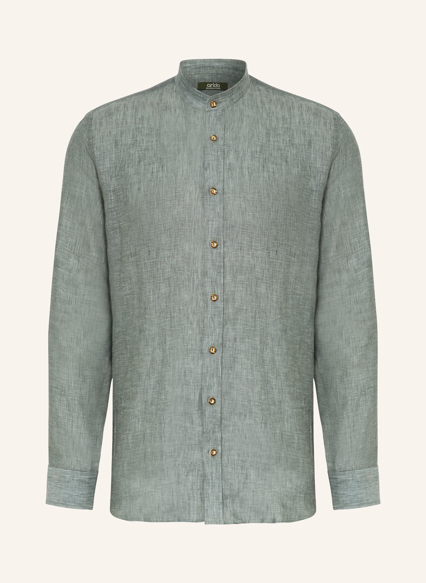 arido Trachten shirt regular fit in linen, Color: OLIVE (Image 1)