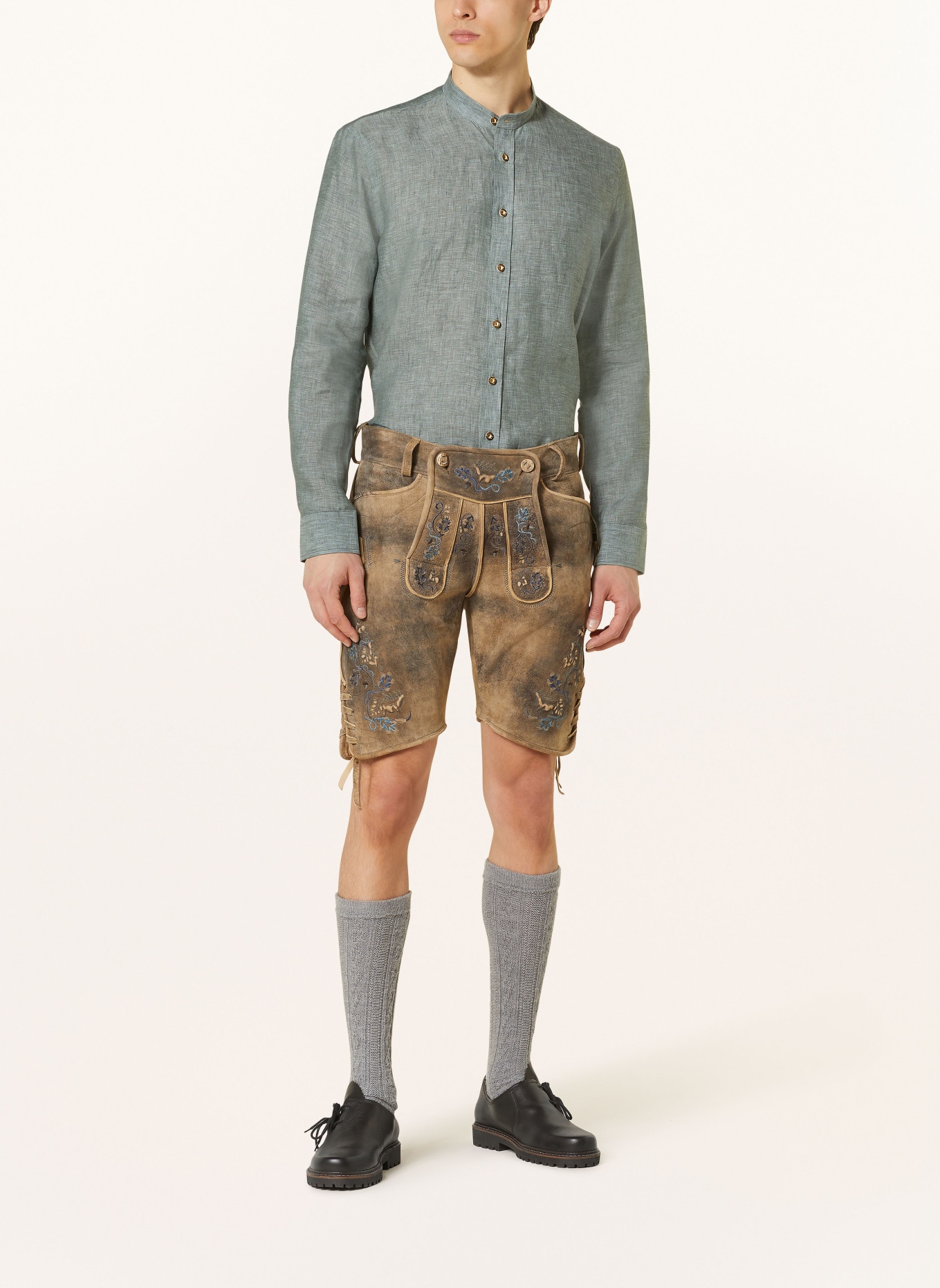 arido Trachtenhemd Regular Fit aus Leinen, Farbe: OLIV (Bild 2)