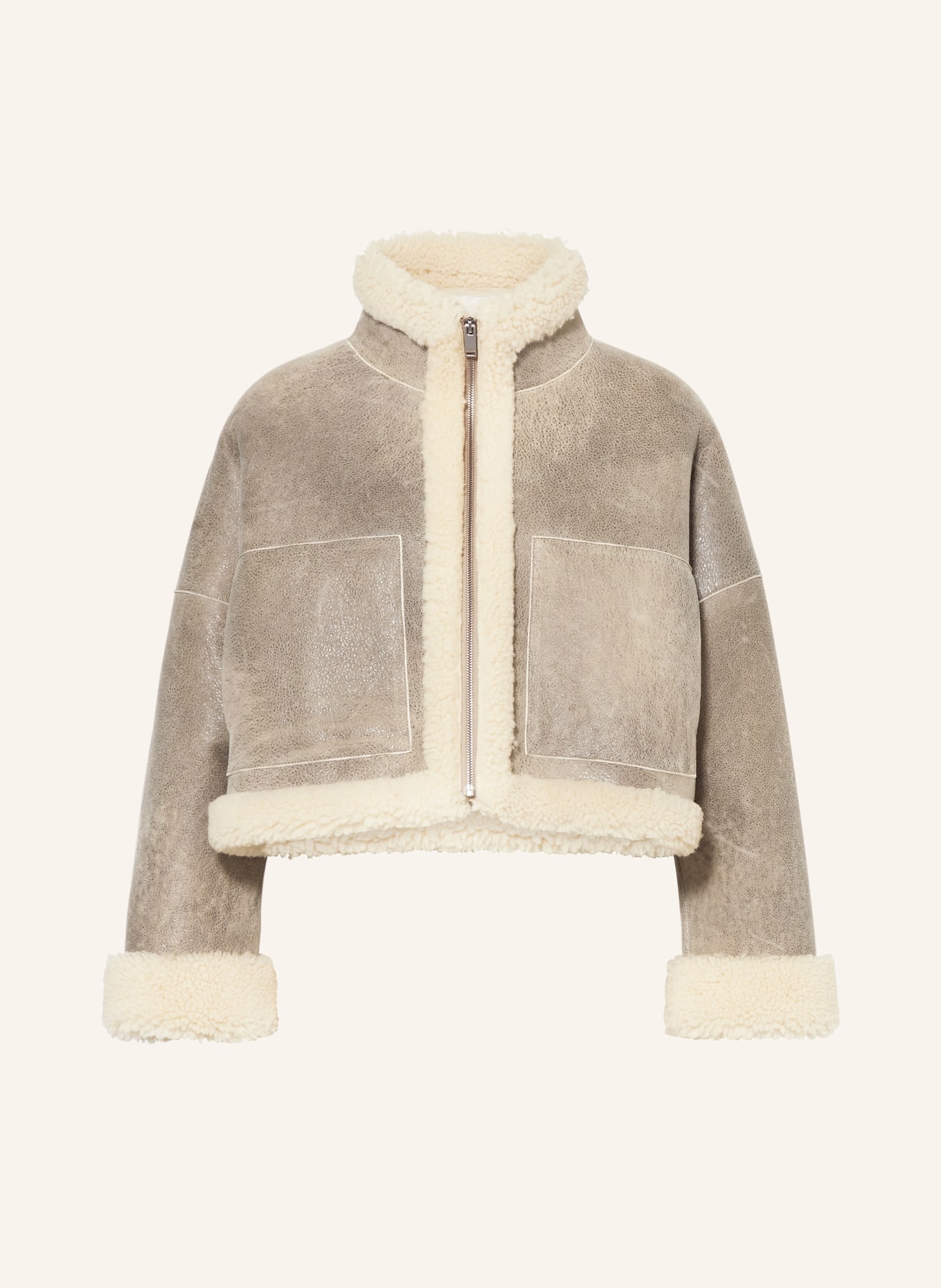 DRYKORN Leatherjacke ELSTOW with real fur: BROWN