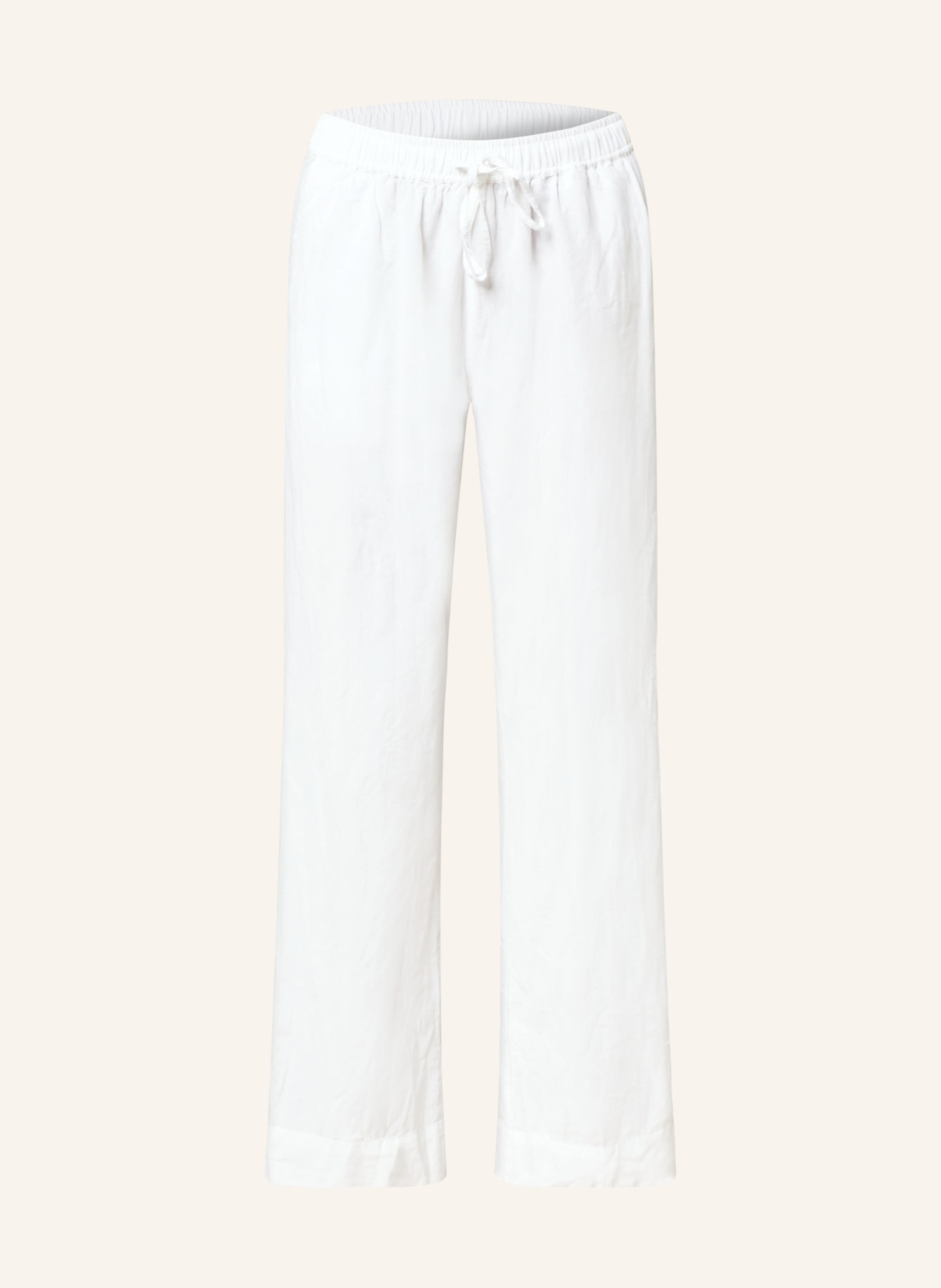 NEO NOIR Wide leg trousers SONAR with linen, Color: WHITE (Image 1)