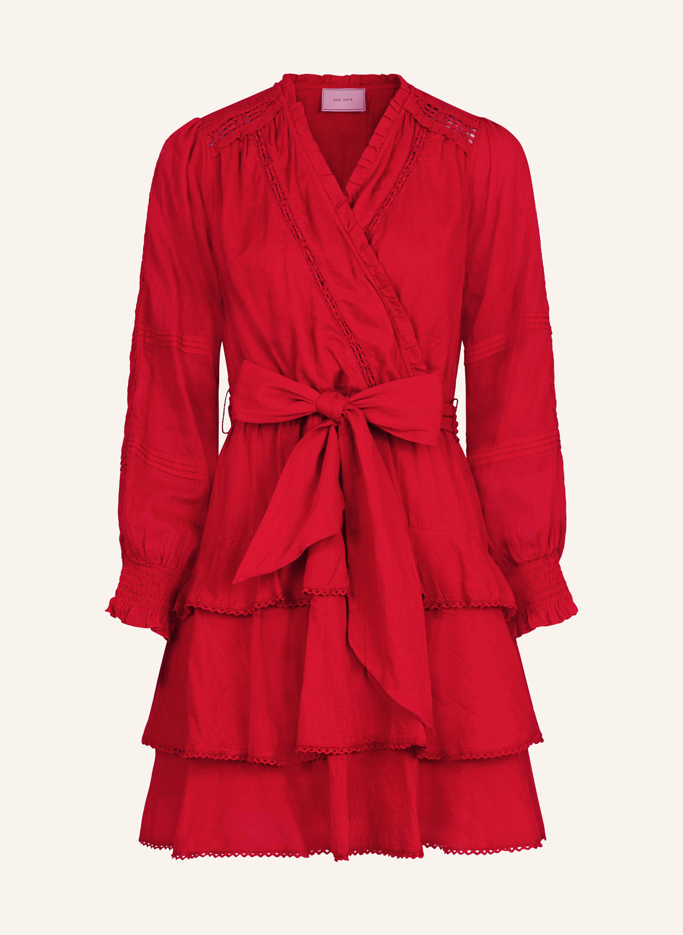 NEO NOIR Dress ADA S with frills, Color: RED (Image 1)