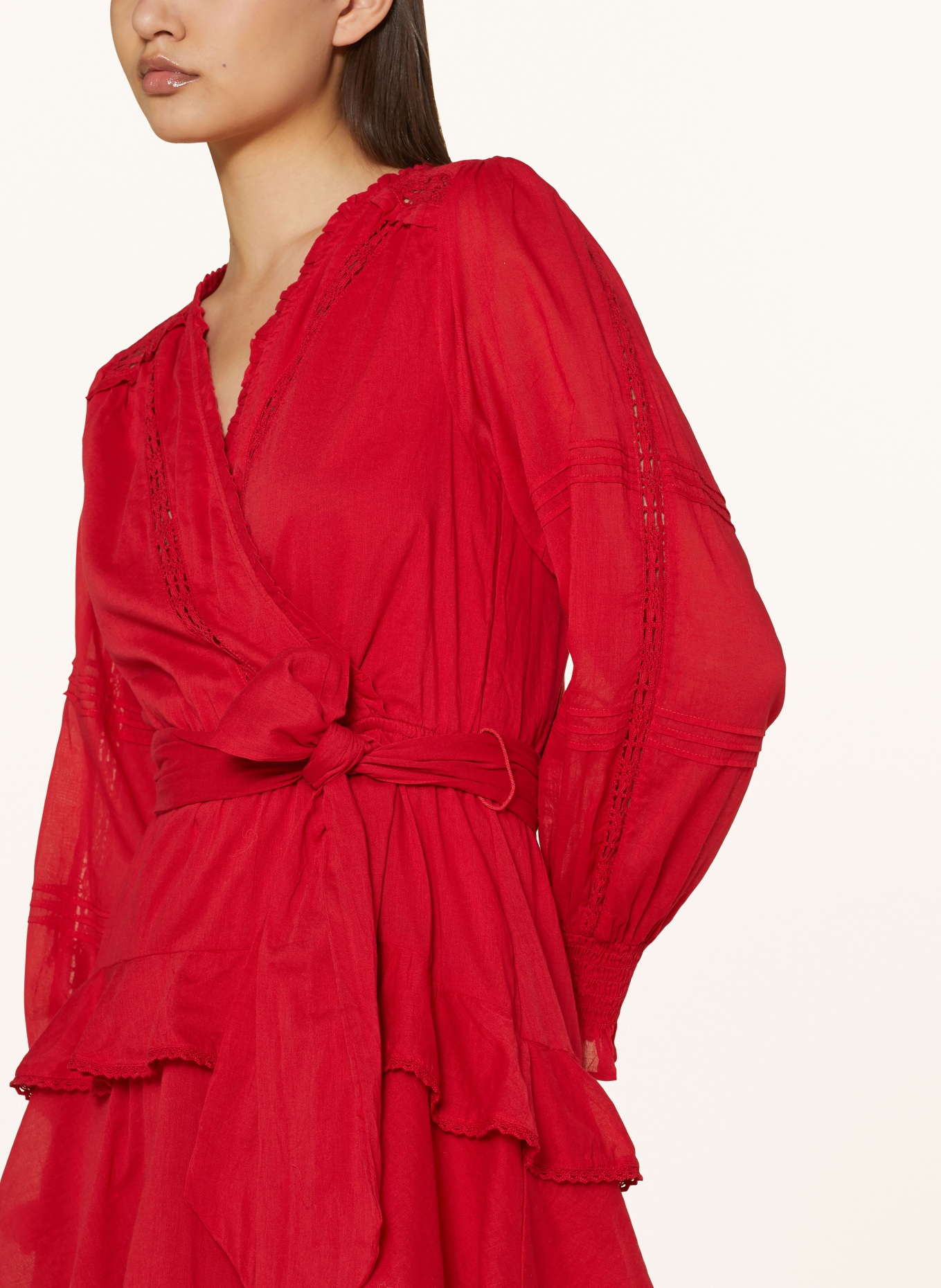 NEO NOIR Kleid ADA S mit Volants, Farbe: ROT (Bild 4)