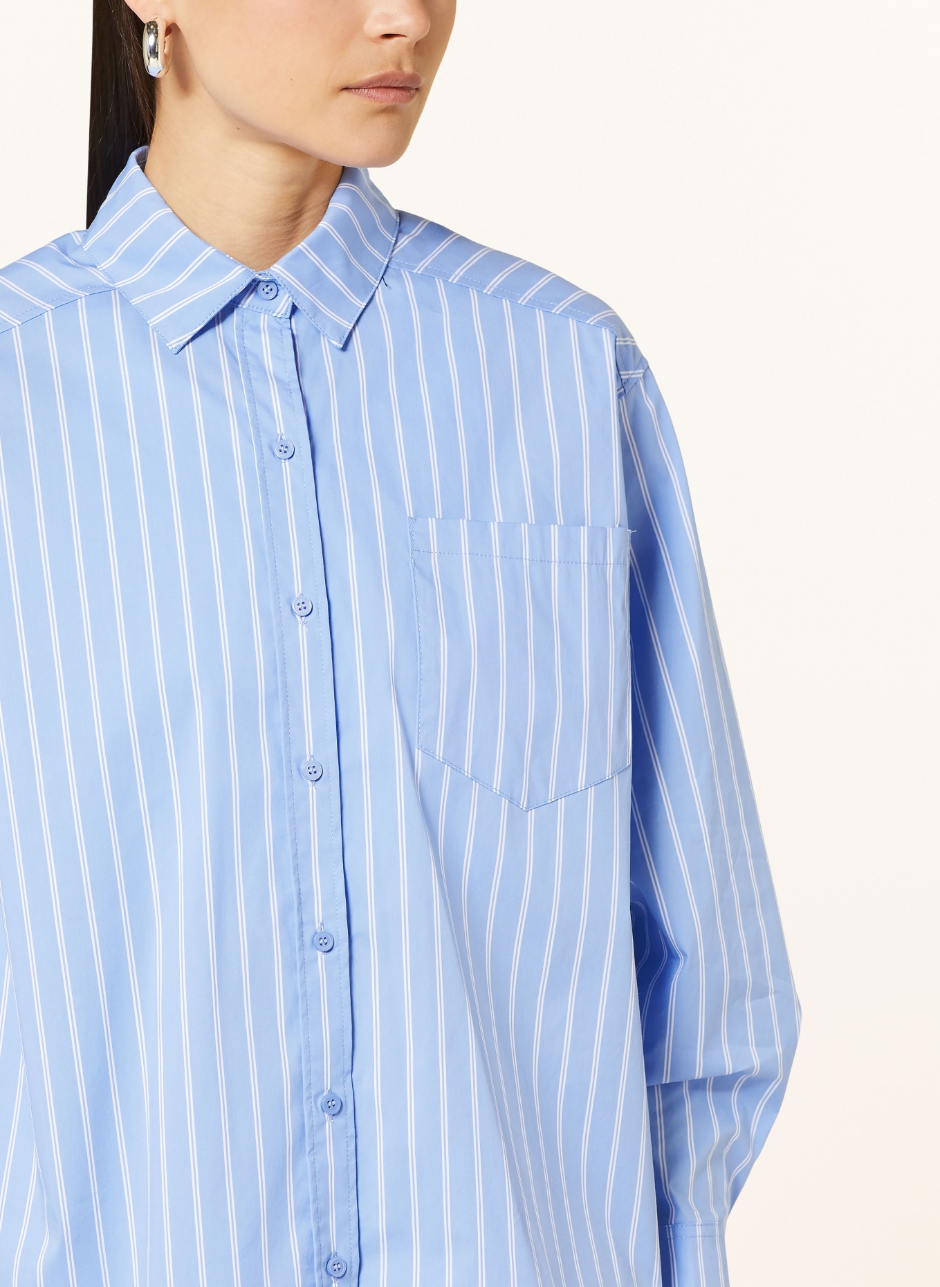 NEO NOIR Shirt blouse DALMA, Color: LIGHT BLUE/ WHITE (Image 4)
