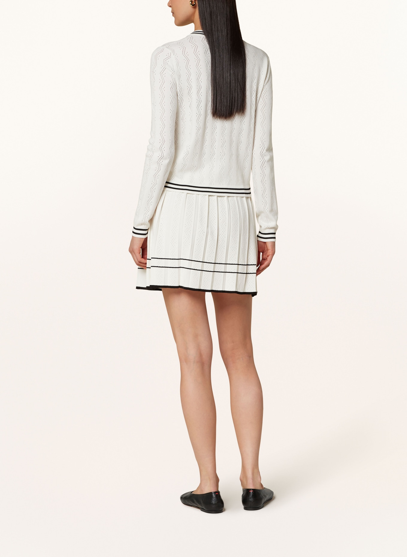 NEO NOIR Knit skirt DORA, Color: WHITE/ BLACK (Image 3)
