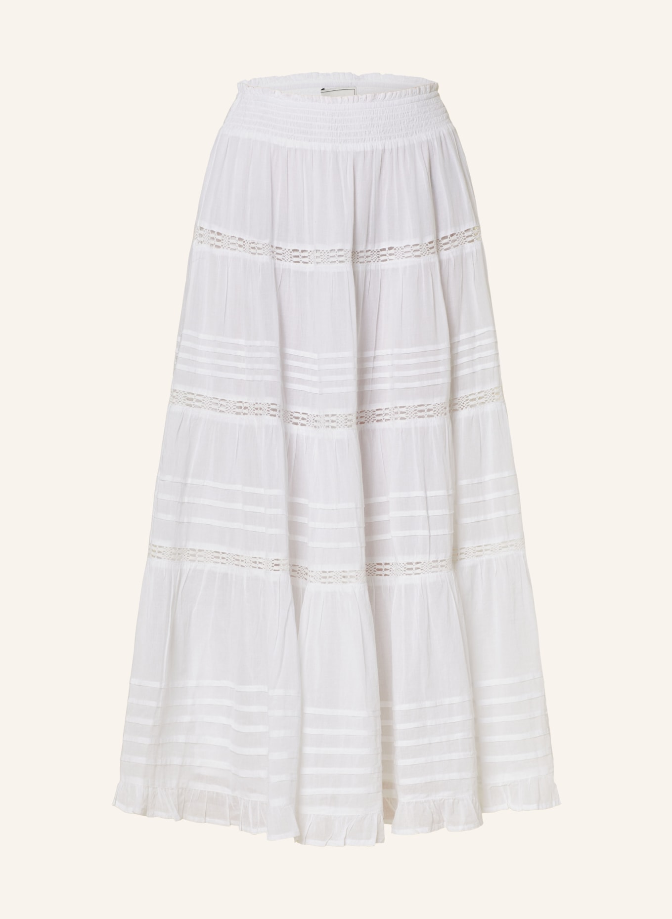 NEO NOIR Skirt FELICIA with broderie anglaise, Color: WHITE (Image 1)