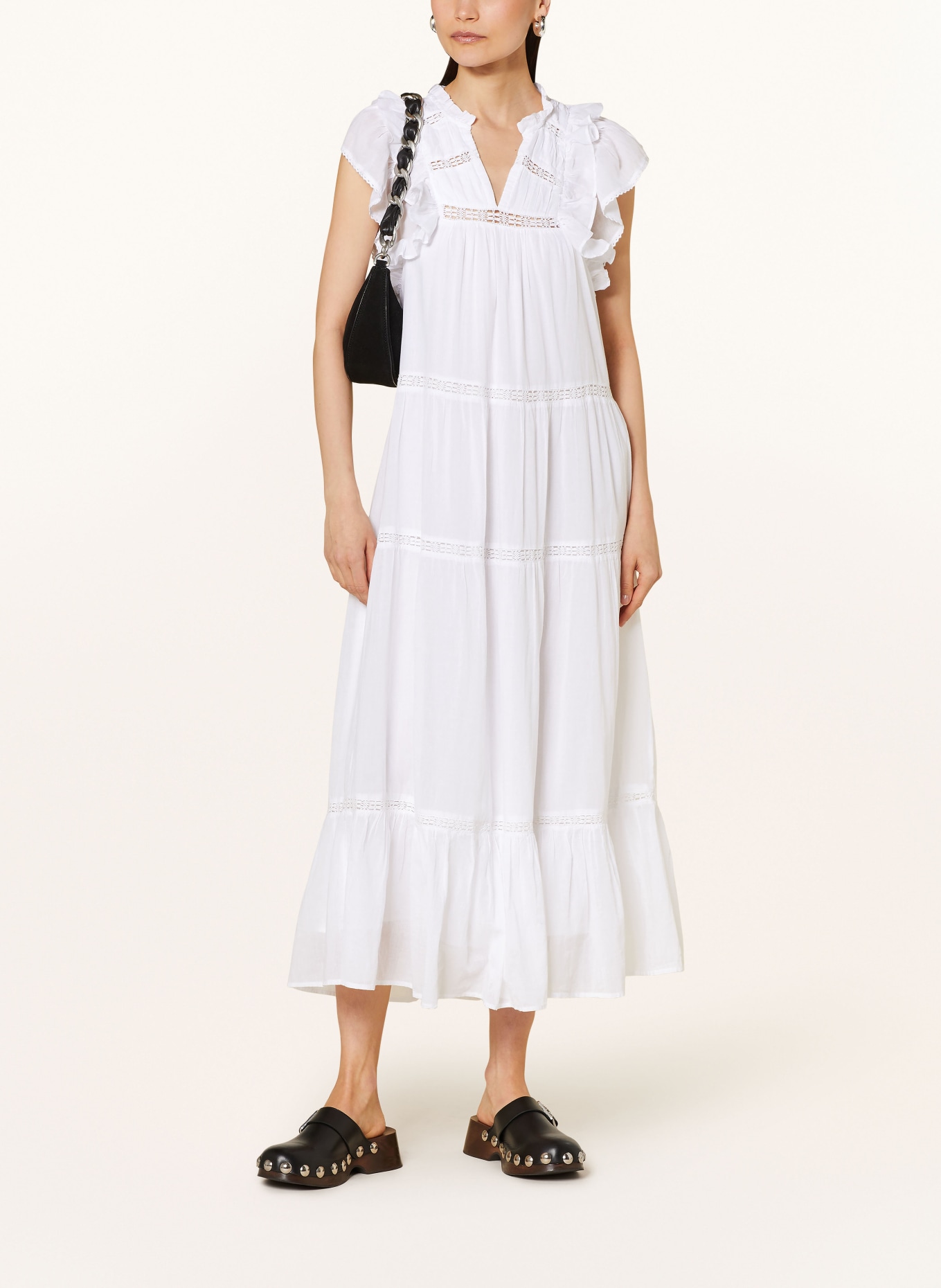 NEO NOIR Kleid ANKITA mit Lochspitze: WEISS
