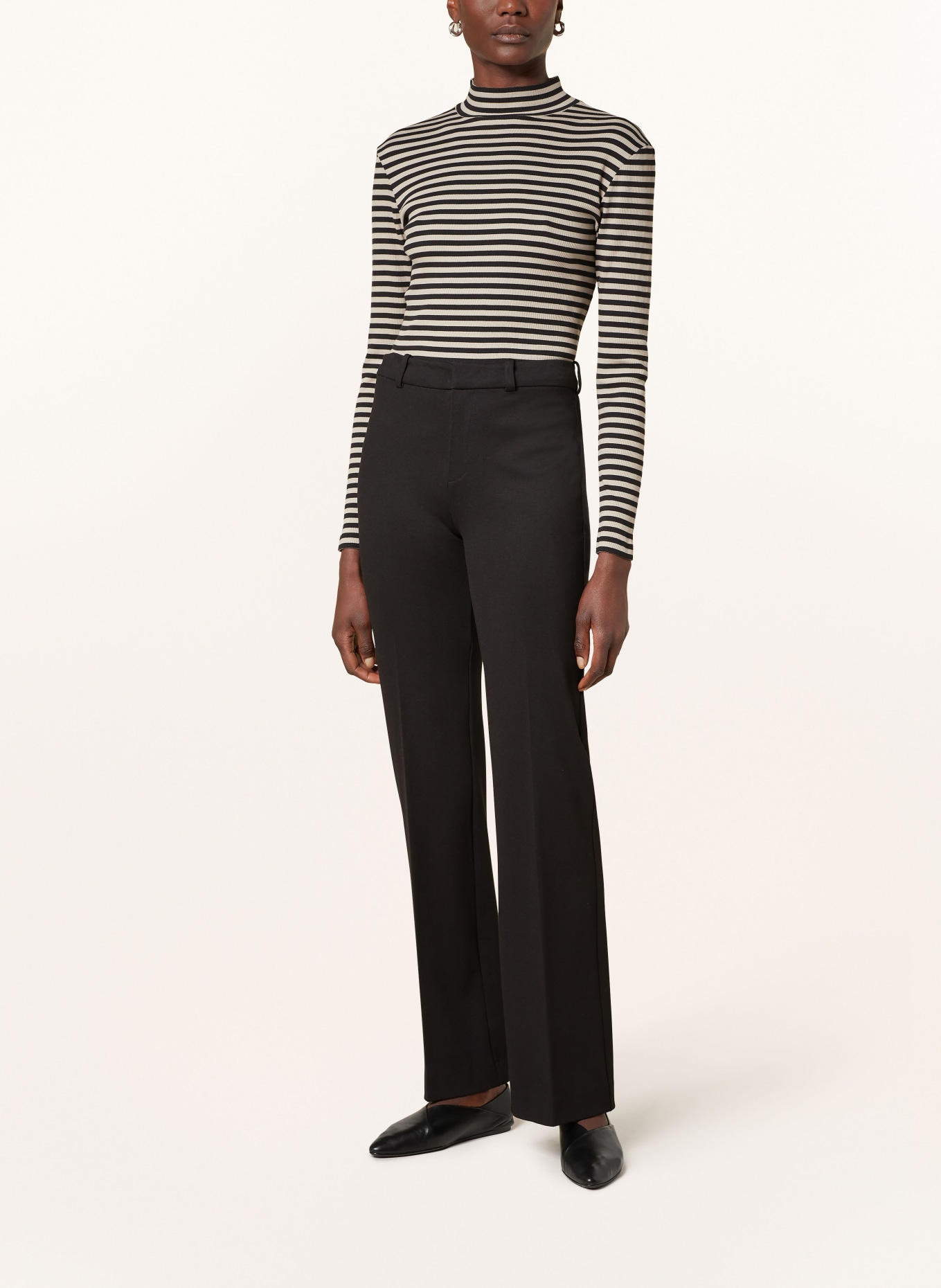 DRYKORN Longsleeve FJOLA in hellbraun schwarz