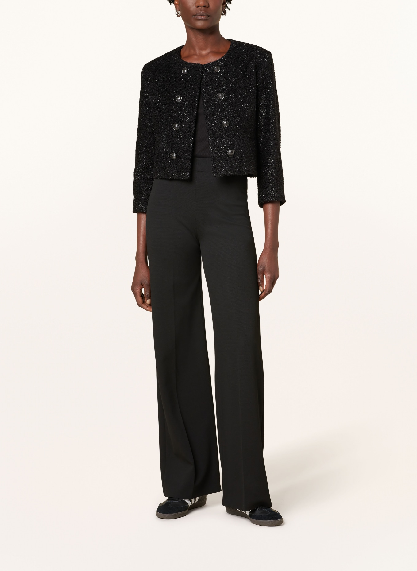 DRYKORN Marlenehose BEFORE aus Piqué: SCHWARZ