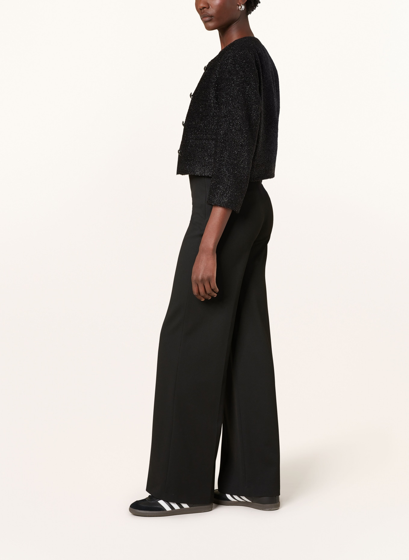 DRYKORN Marlenehose BEFORE aus Piqué: SCHWARZ