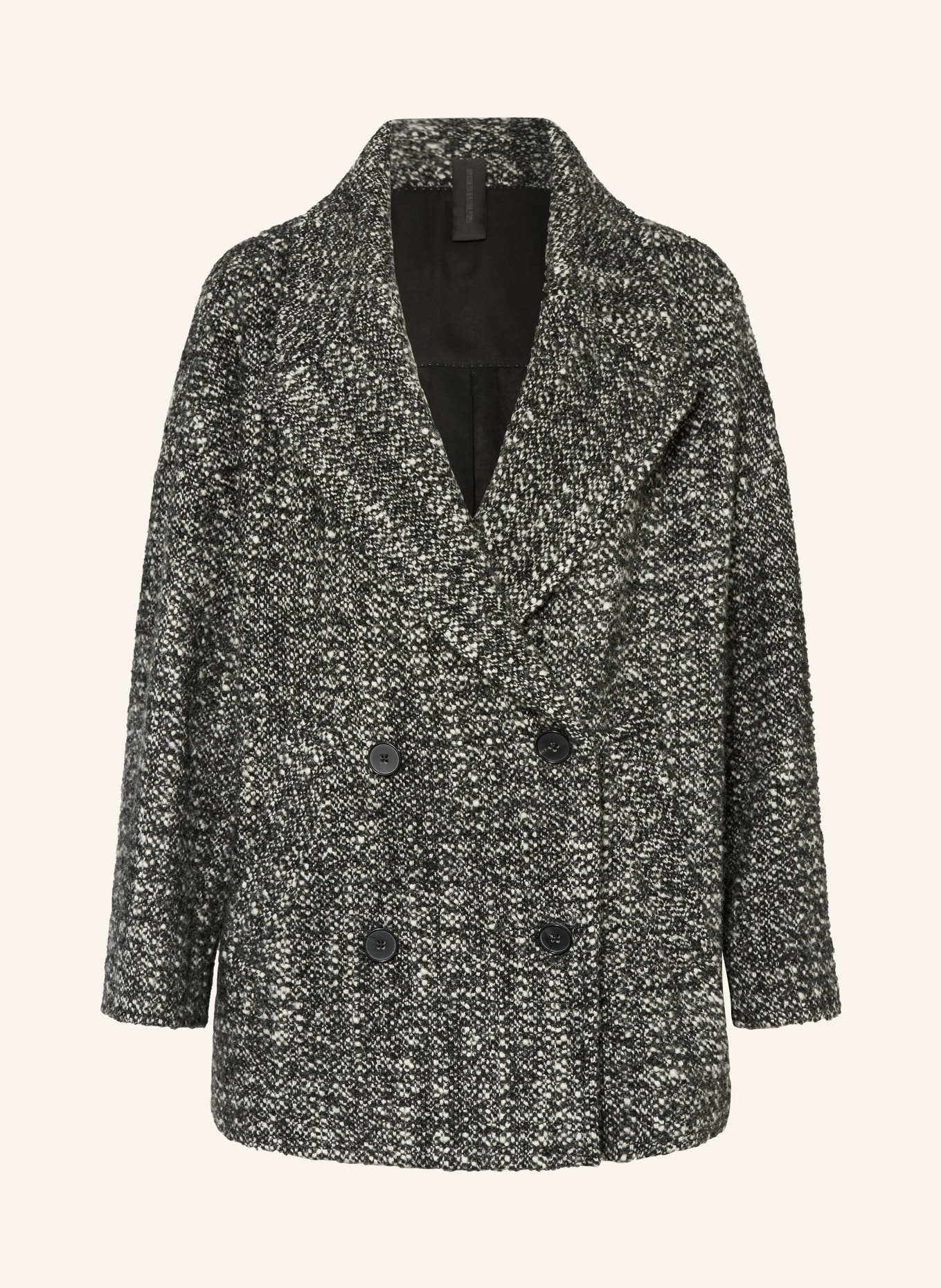 DRYKORN Pea coat RANBY made of boucle in dark gray white
