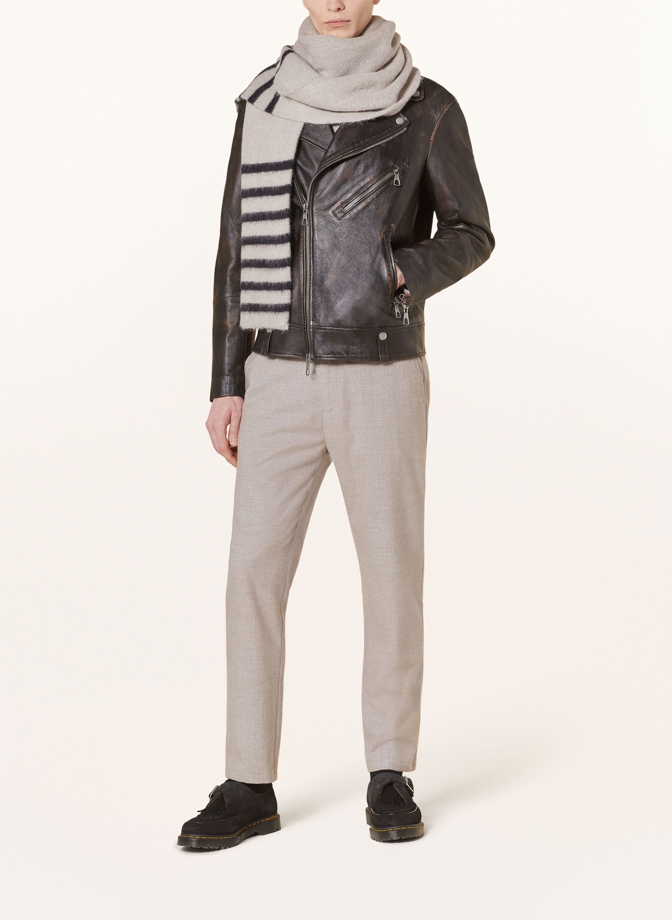 DRYKORN Lederjacke PLAZO: DUNKELBRAUN