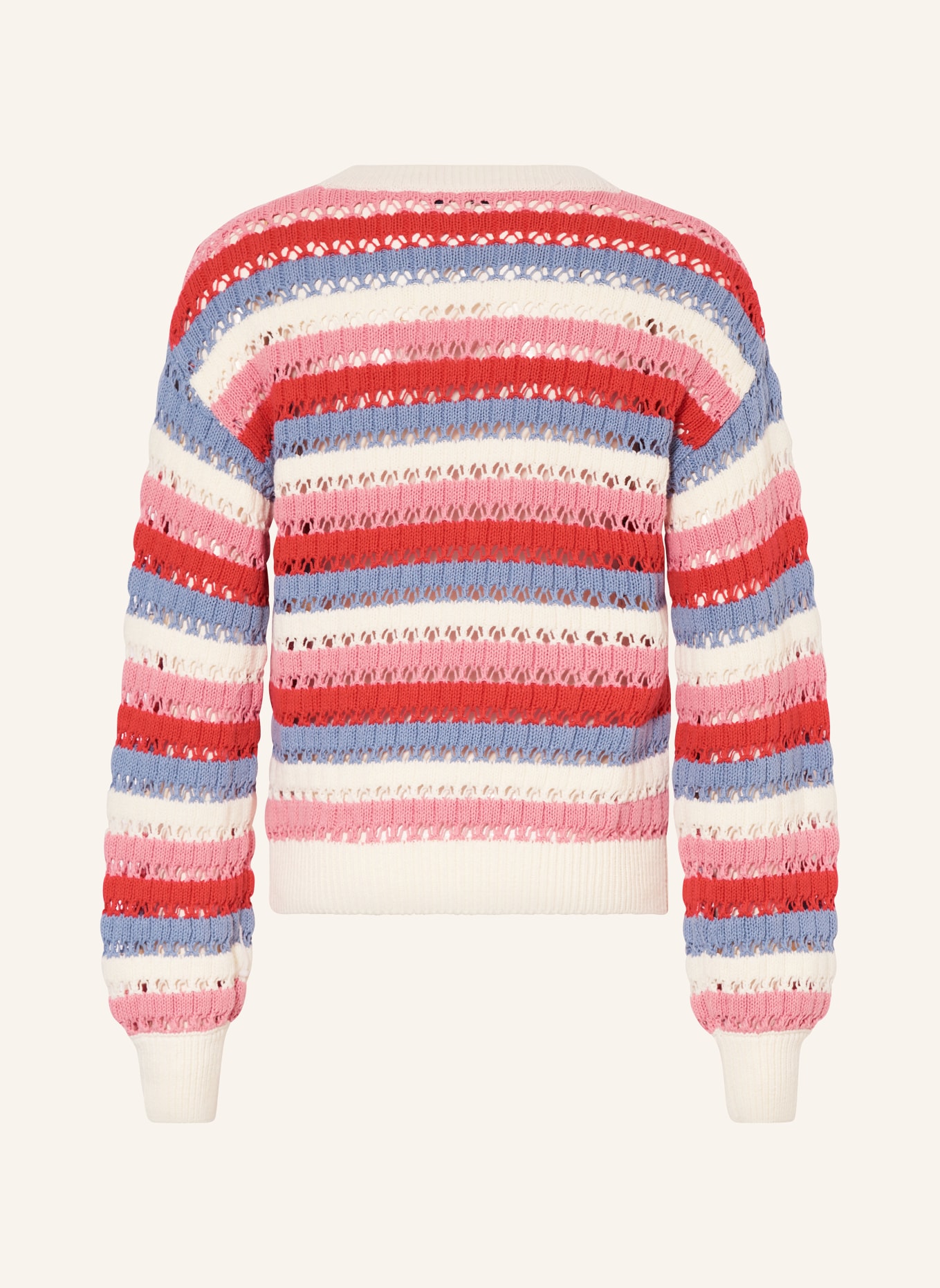 GARCIA Pullover, Farbe: WEISS/ BLAUGRAU/ ROT (Bild 2)