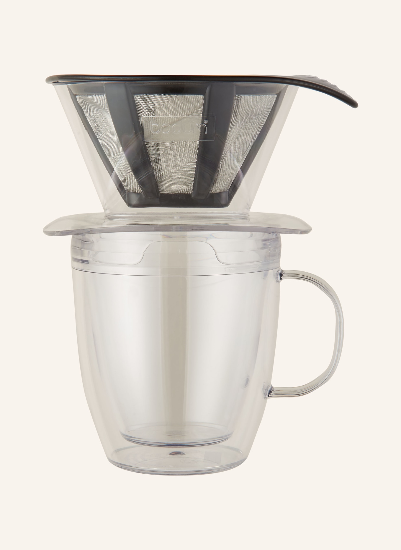 bodum Set: Kaffeebereiter und Henkelbecher, Farbe: WEISS/ SILBER/ SCHWARZ (Bild 1)