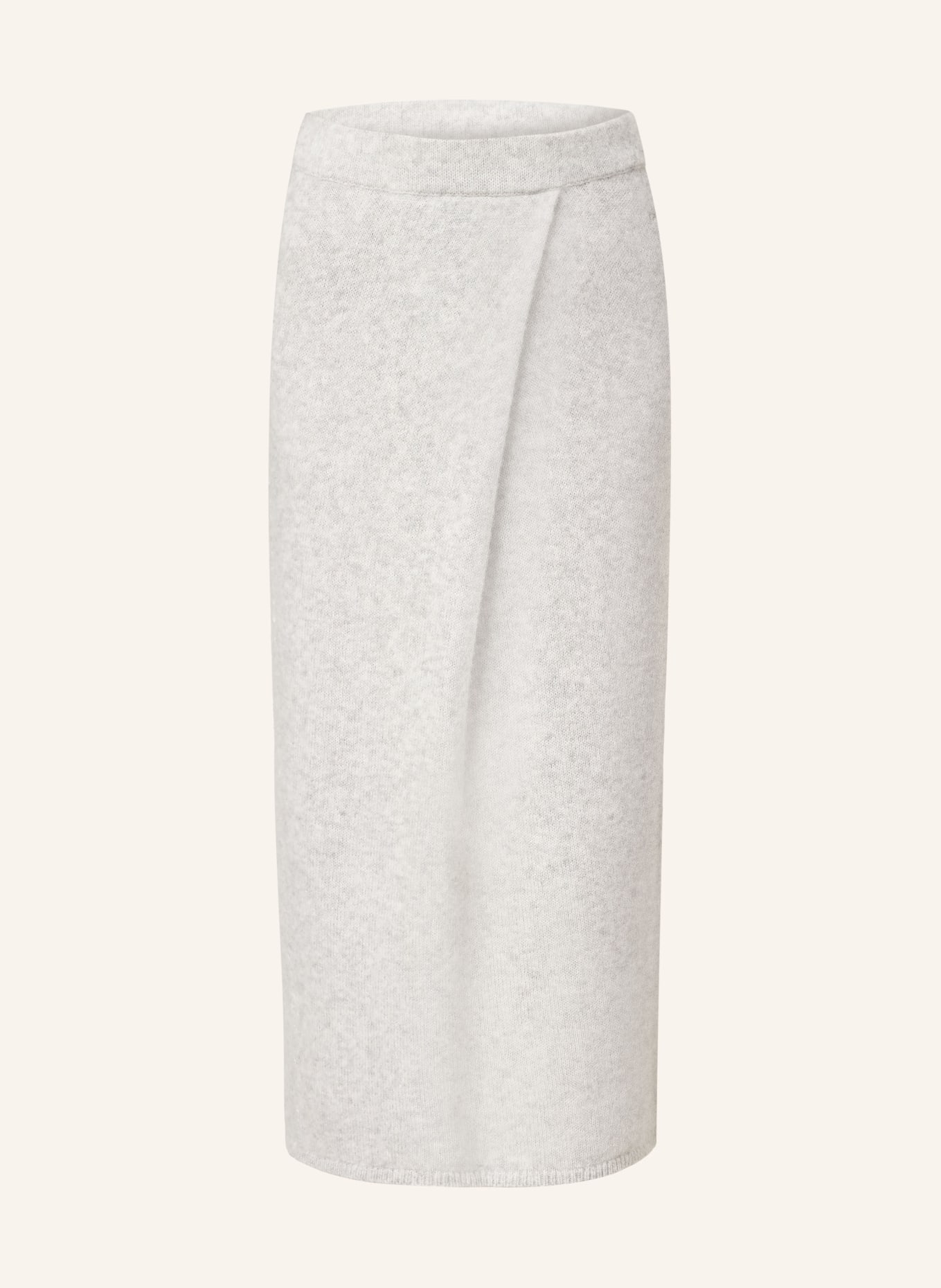 SMINFINITY Cashmere skirt in wrap look, Color: LIGHT GRAY (Image 1)