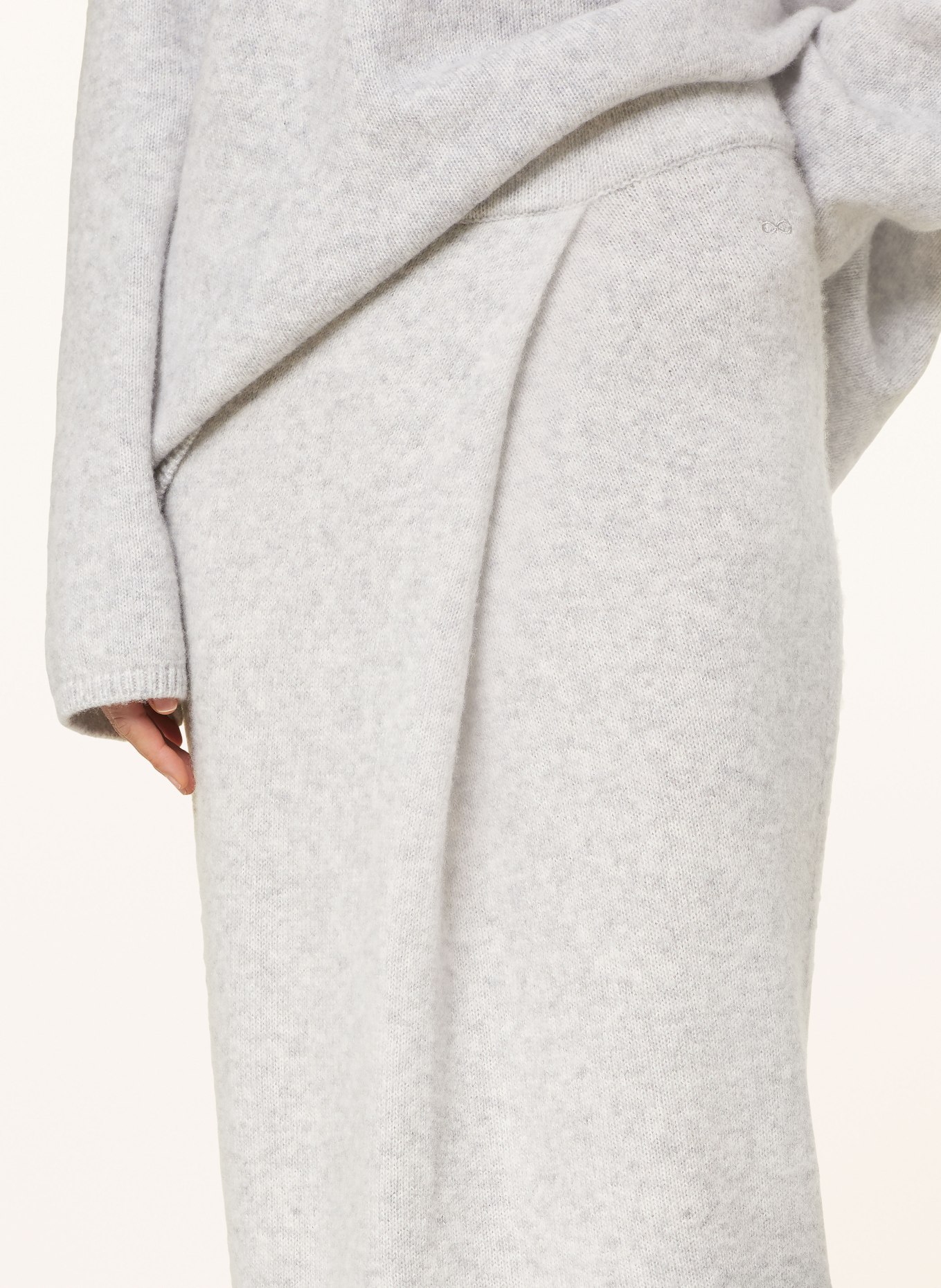 SMINFINITY Cashmere skirt in wrap look, Color: LIGHT GRAY (Image 4)