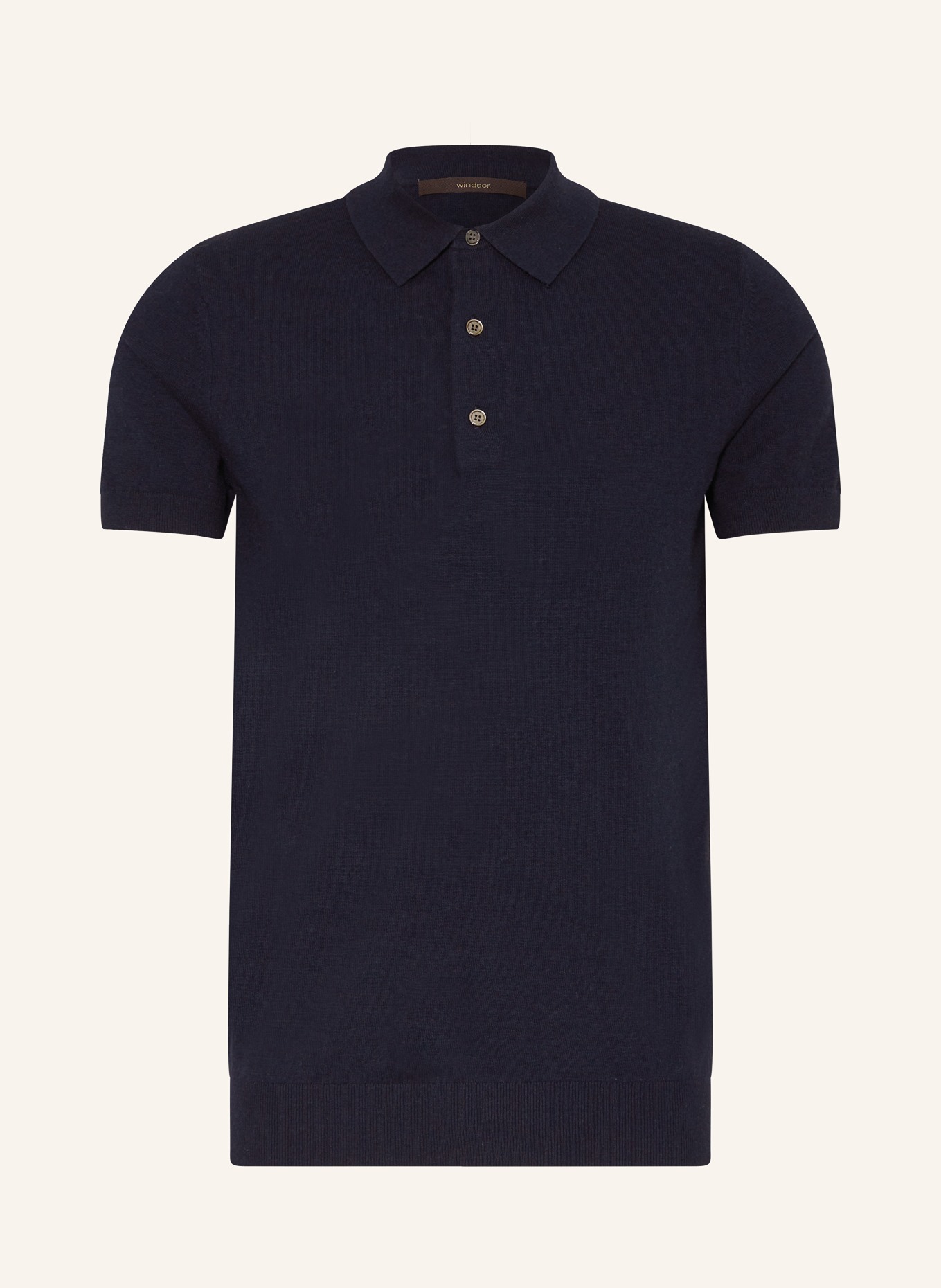 windsor. Knitted polo shirt with cashmere, Color: DARK BLUE (Image 1)