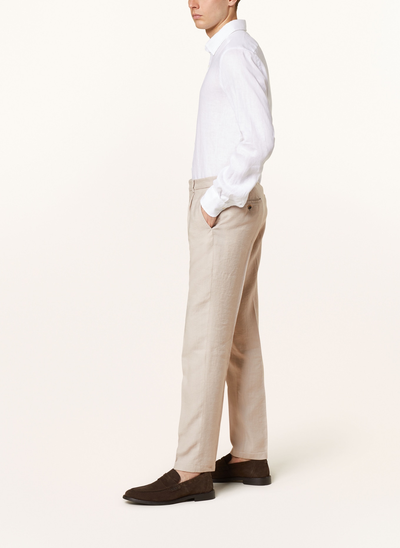 windsor. Suit trousers SILVI shaped fit with linen, Color: 290 Open Beige                 290 (Image 5)