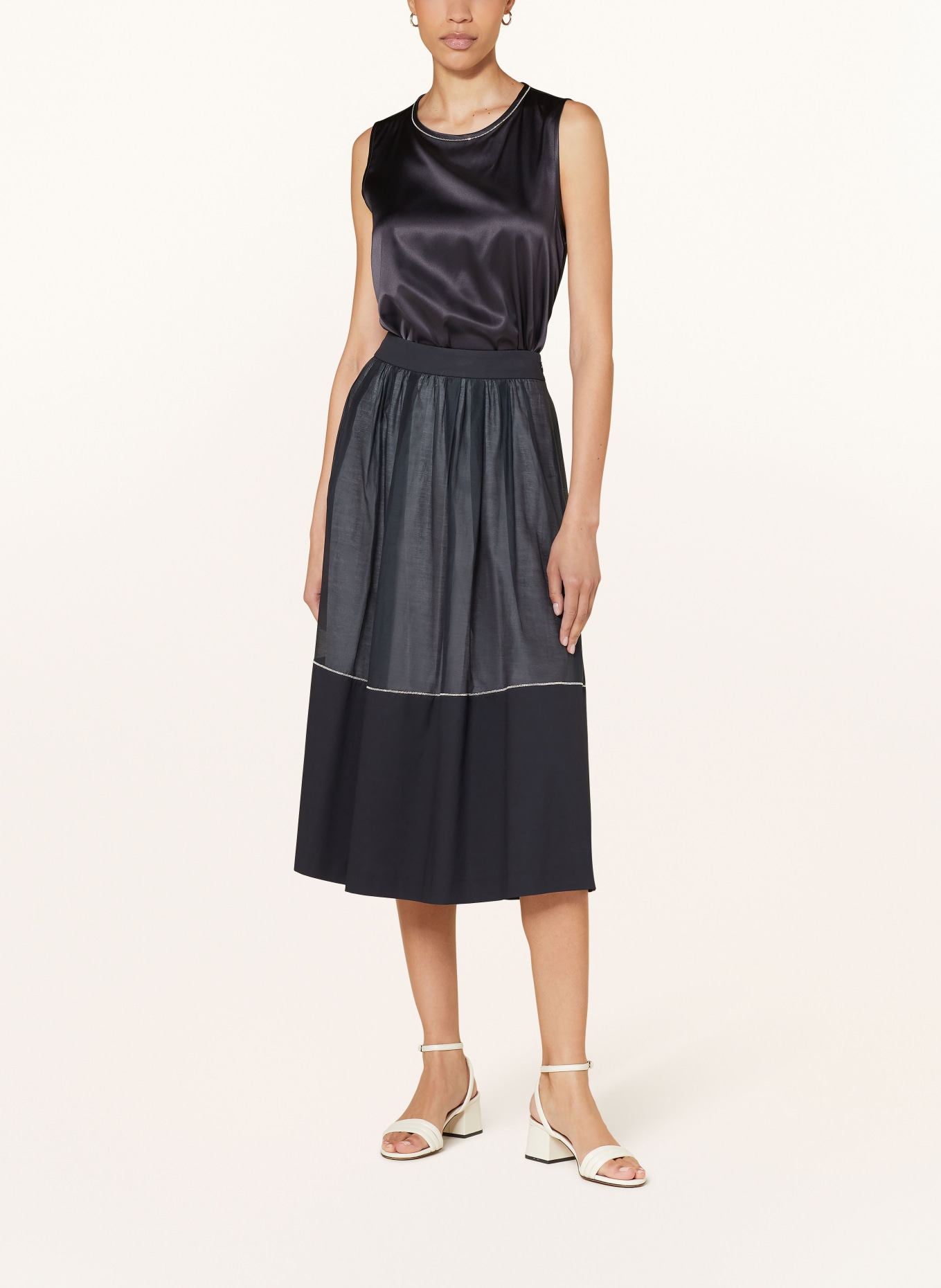 PESERICO Sukně s ozdobnými kamínky, Barva: TMAVĚ MODRÁ (Obrázek 2)