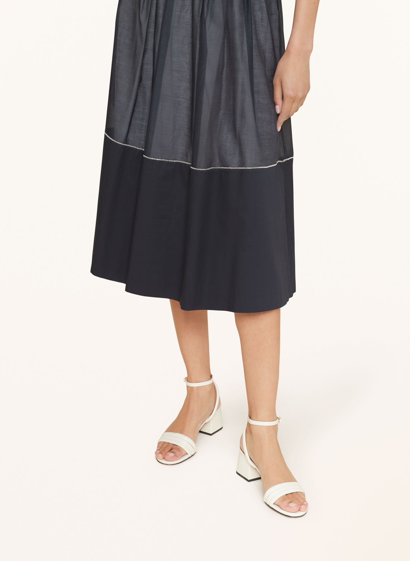 PESERICO Sukně s ozdobnými kamínky, Barva: TMAVĚ MODRÁ (Obrázek 4)