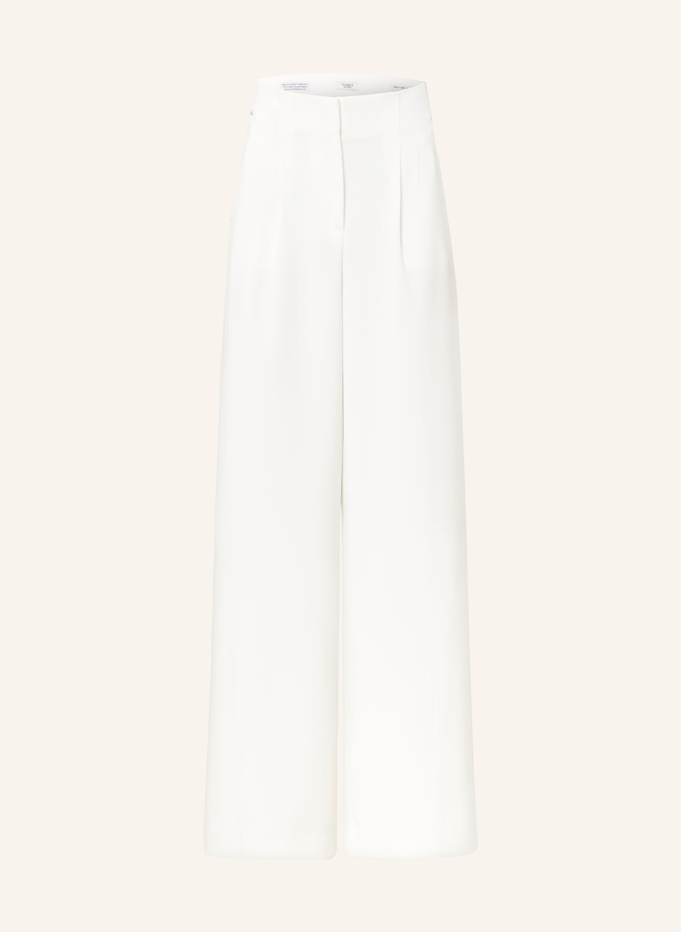 PESERICO Wide leg trousers with decorative gems, Color: WHITE (Image 1)