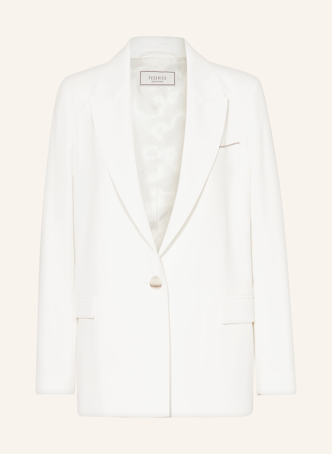 PESERICO Blazer mit Schmuckperlen, Farbe: WEISS (Bild 1)