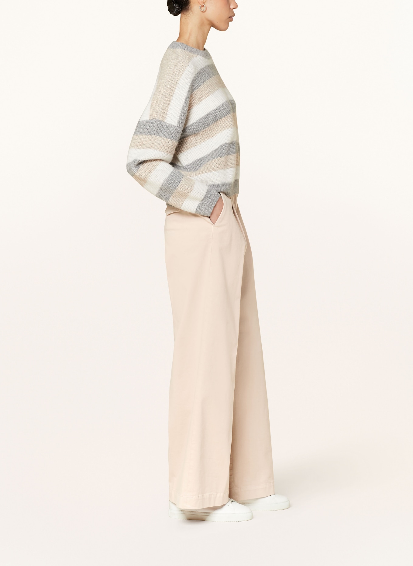 PESERICO Wide leg trousers, Color: BEIGE (Image 4)