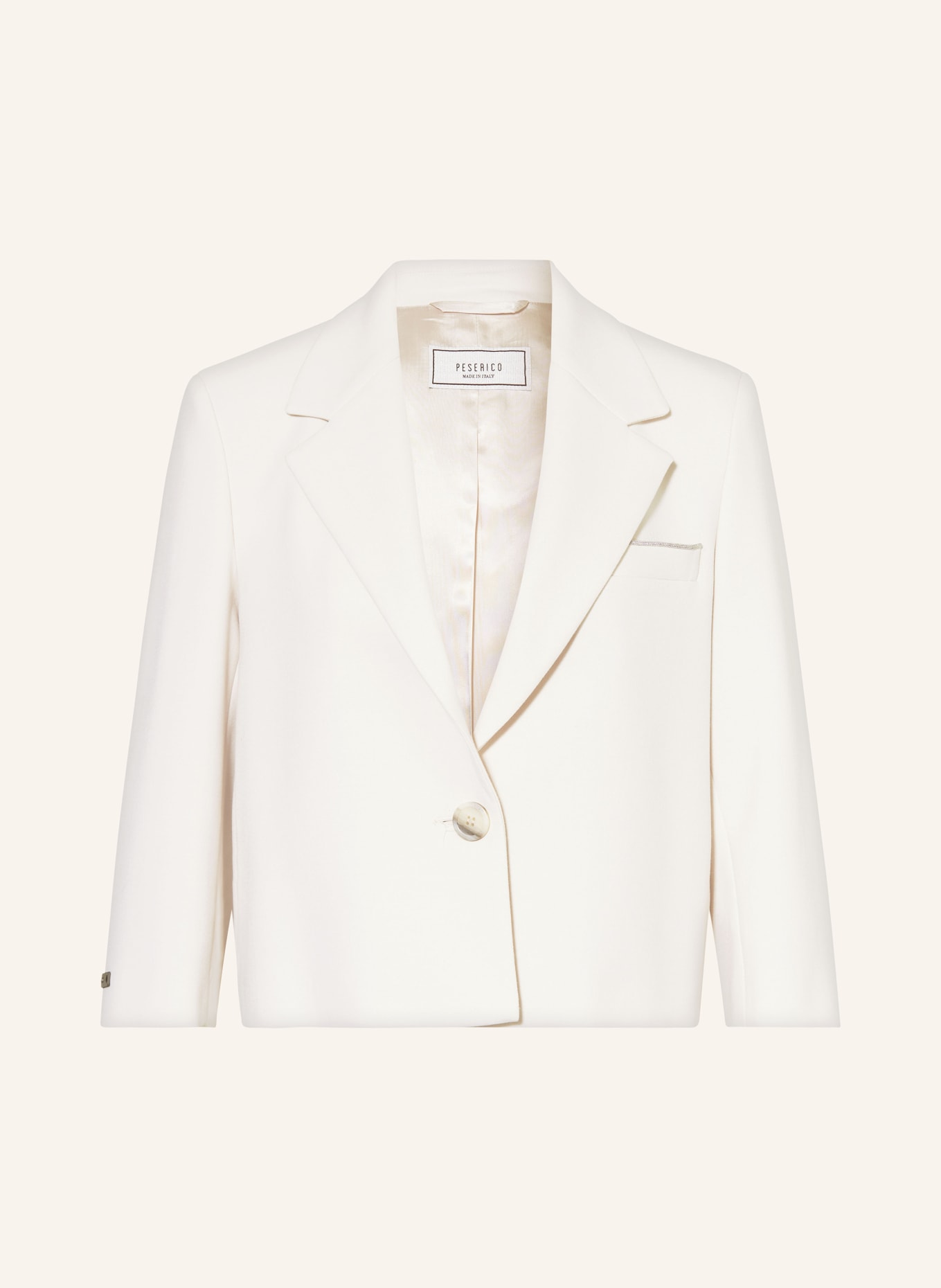 PESERICO Blazer with decorative gems, Color: CREAM (Image 1)