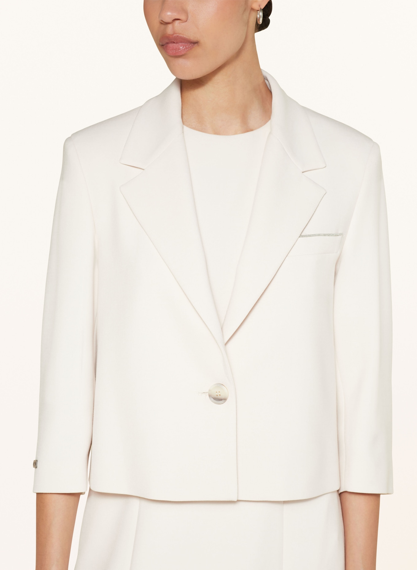 PESERICO Blazer with decorative gems, Color: CREAM (Image 4)